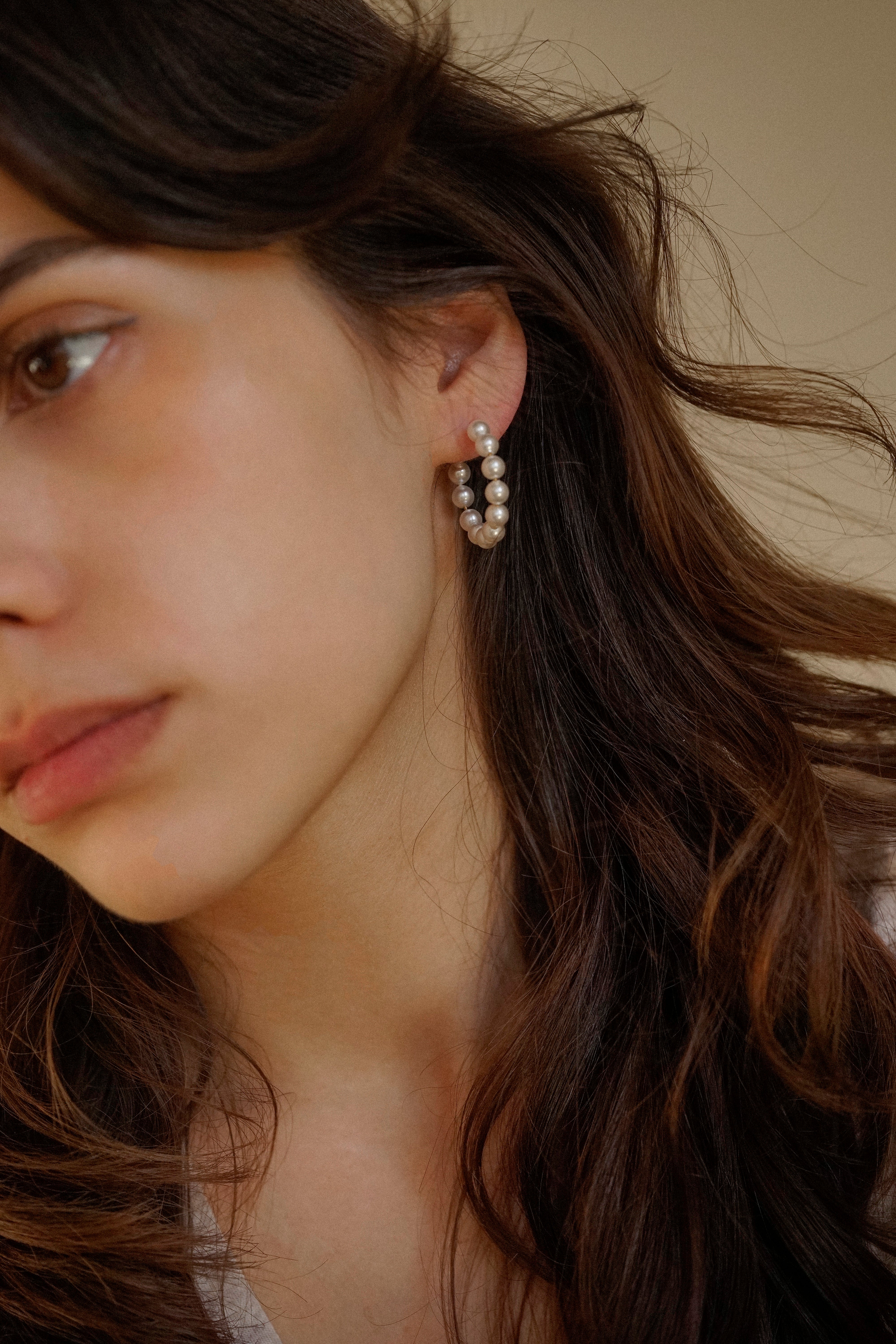 Swarovski Pearl Beaded Hoops