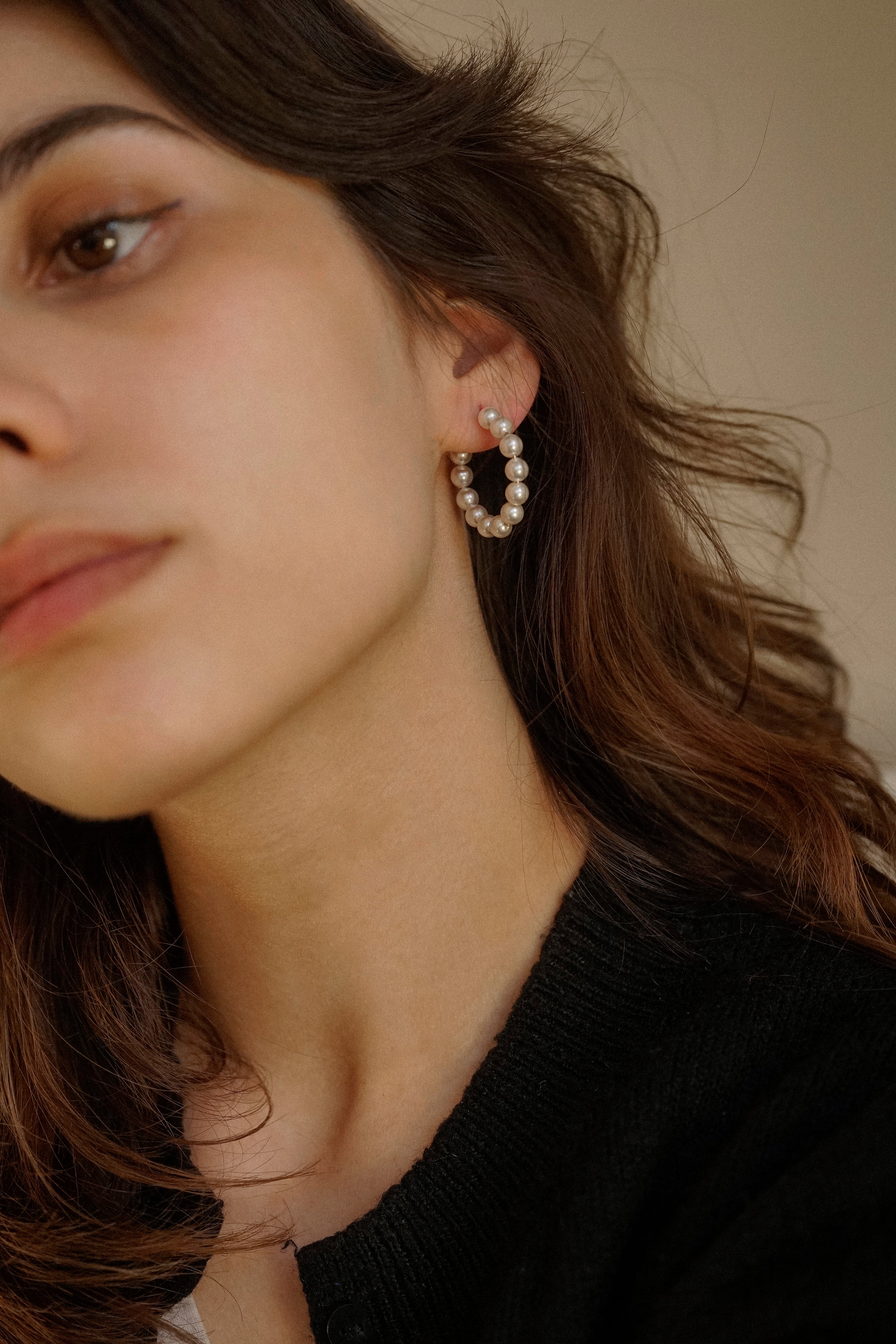 Swarovski Pearl Beaded Hoops