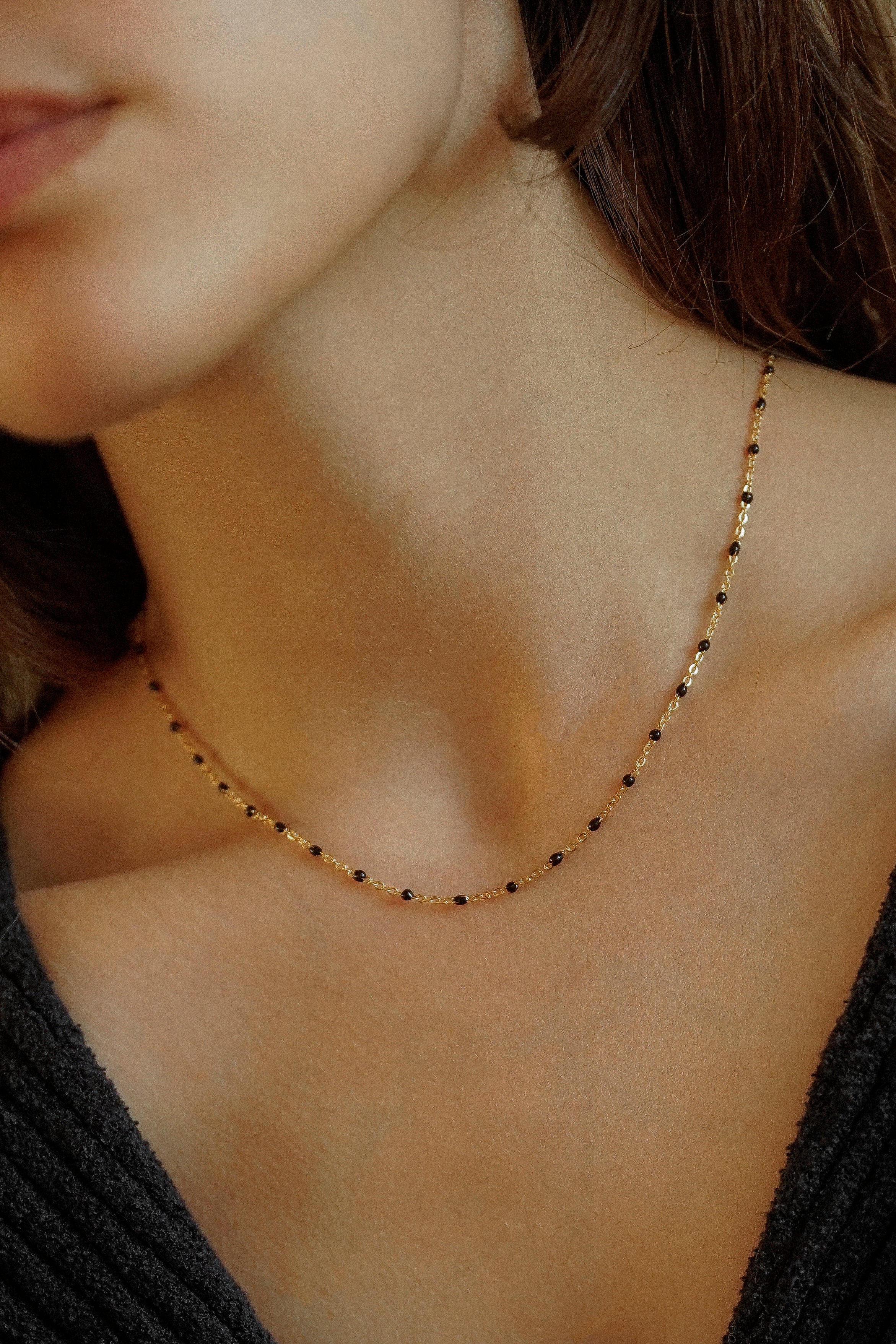 Black Enamel Necklace