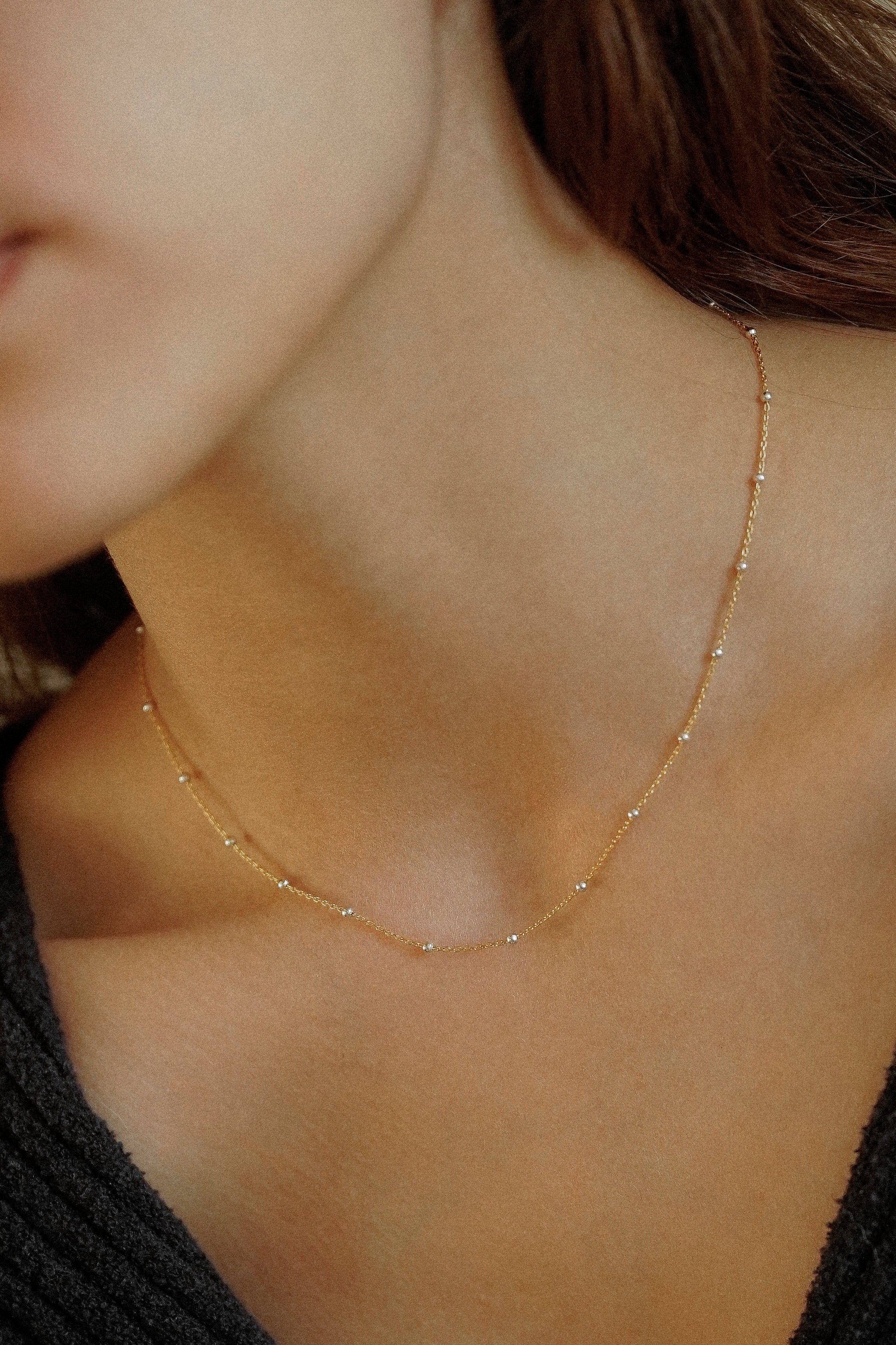 Mixed Metal Satellite Necklace