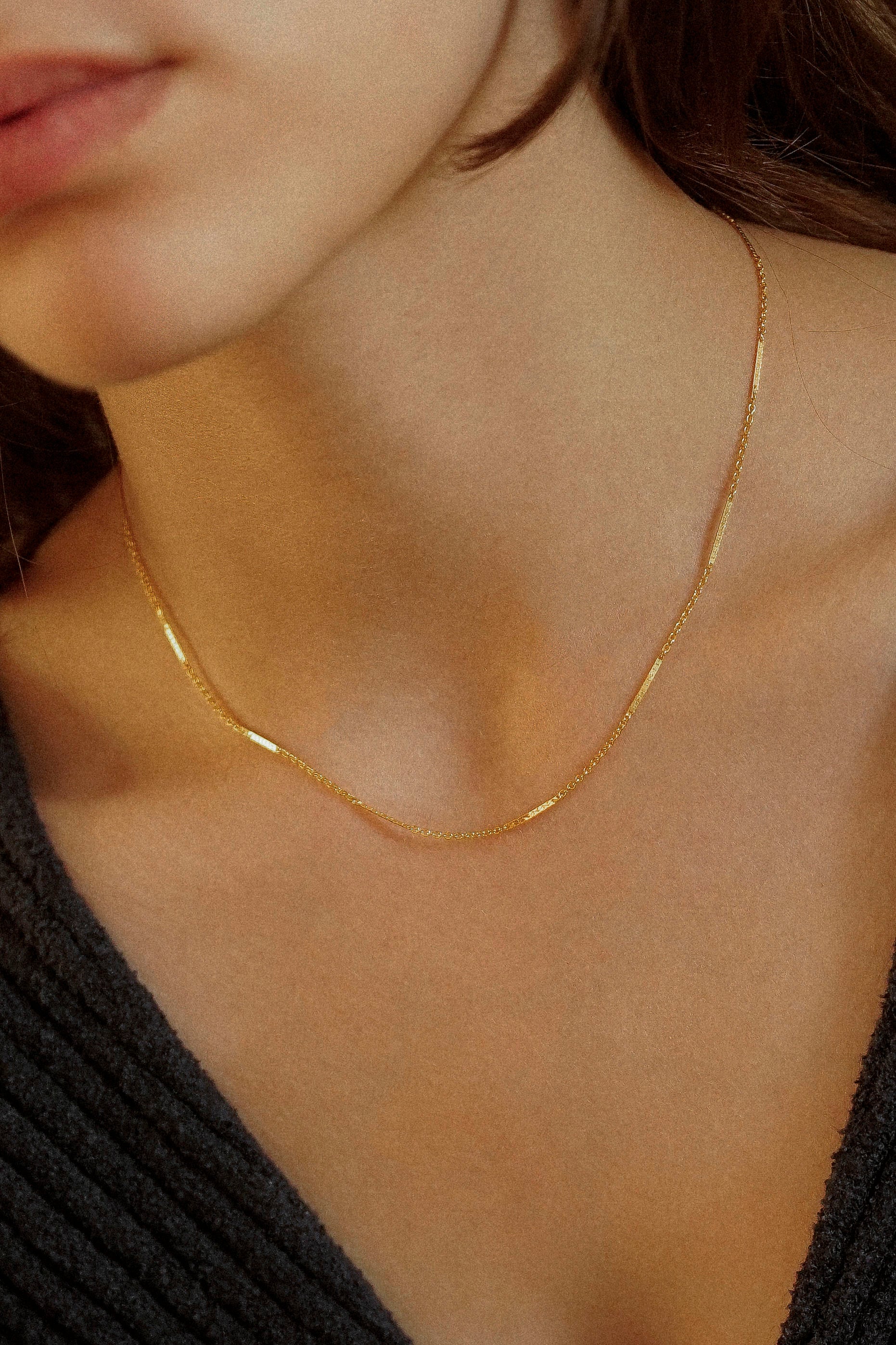 Cable Bar Chain Necklace