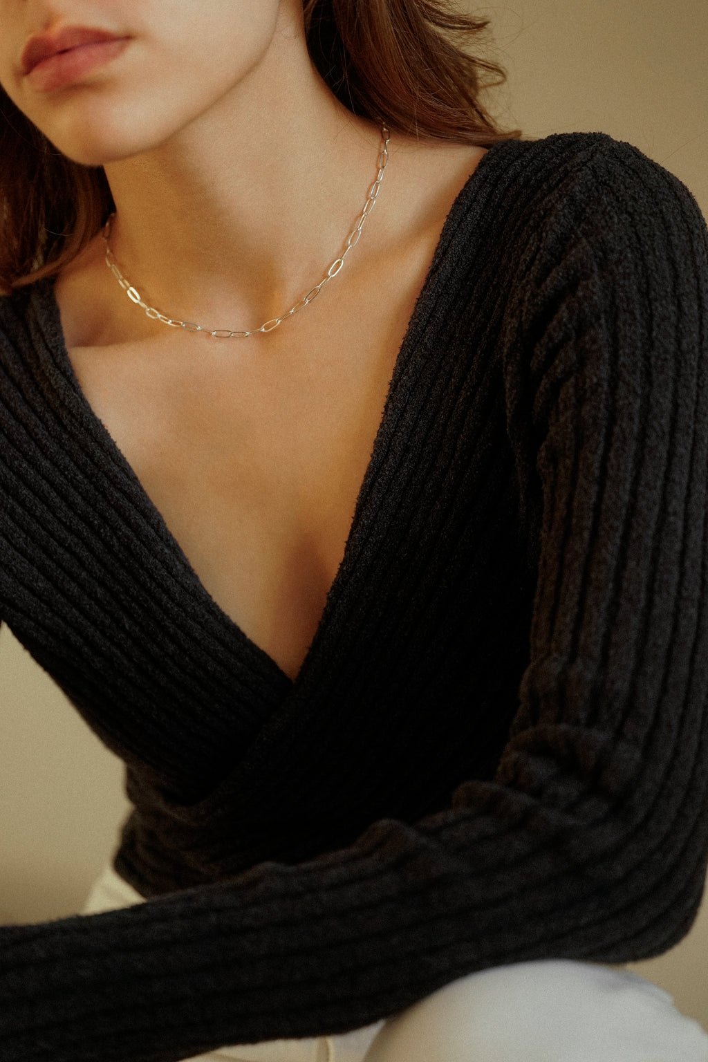 Paperclip Link Rectangle Necklace