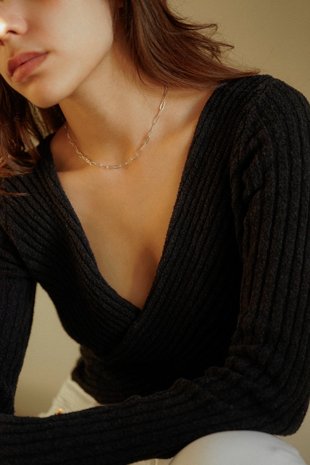 Paperclip Link Rectangle Necklace