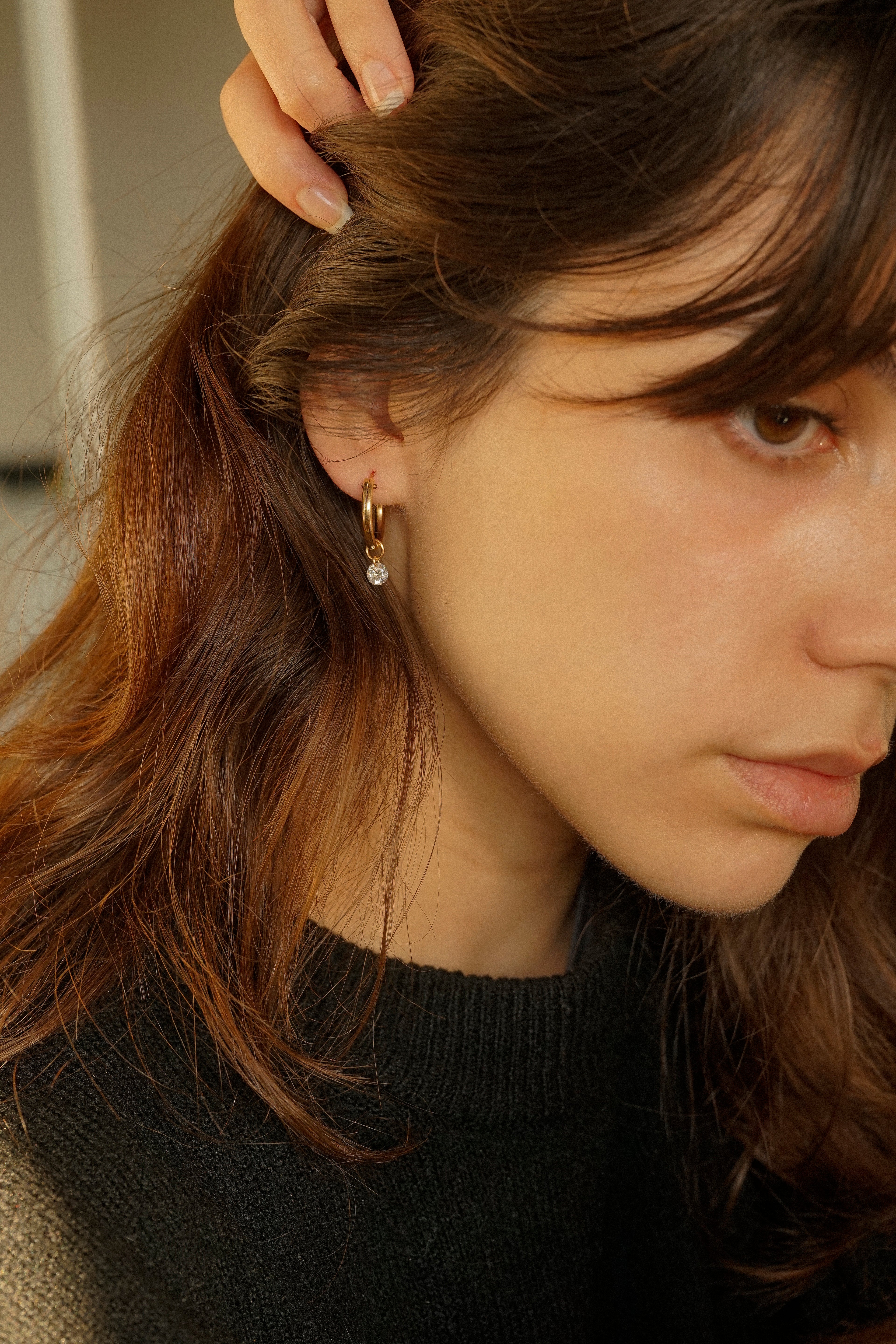 19mm Hoop Earrings With Cubic Zirconia