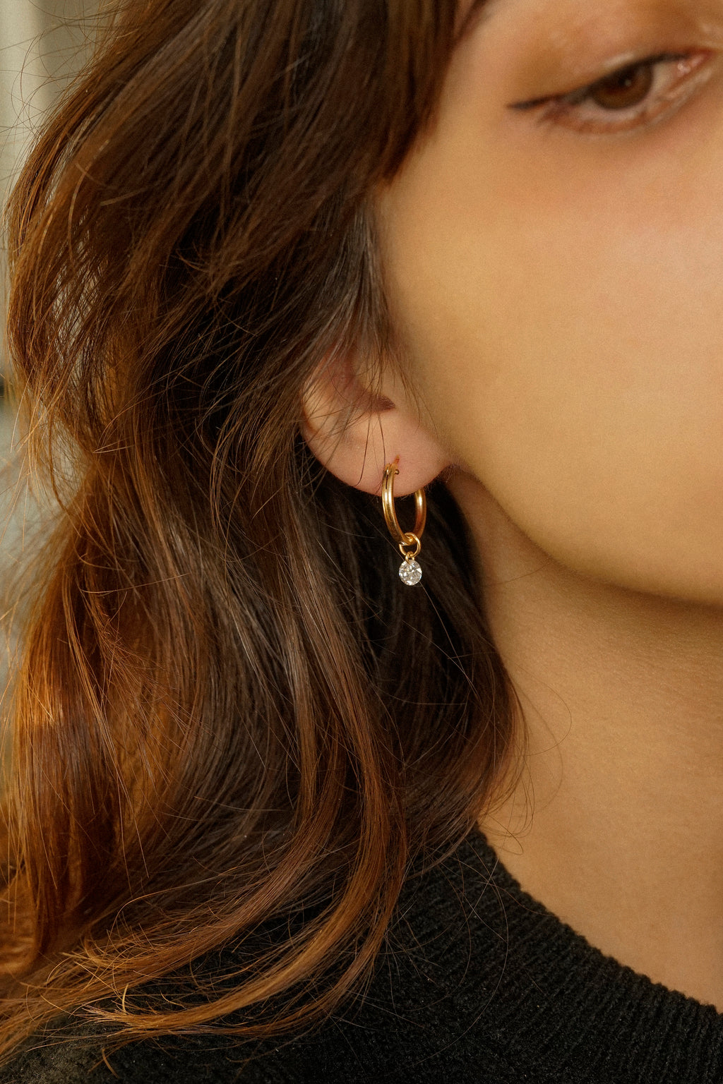 19mm Hoop Earrings With Cubic Zirconia