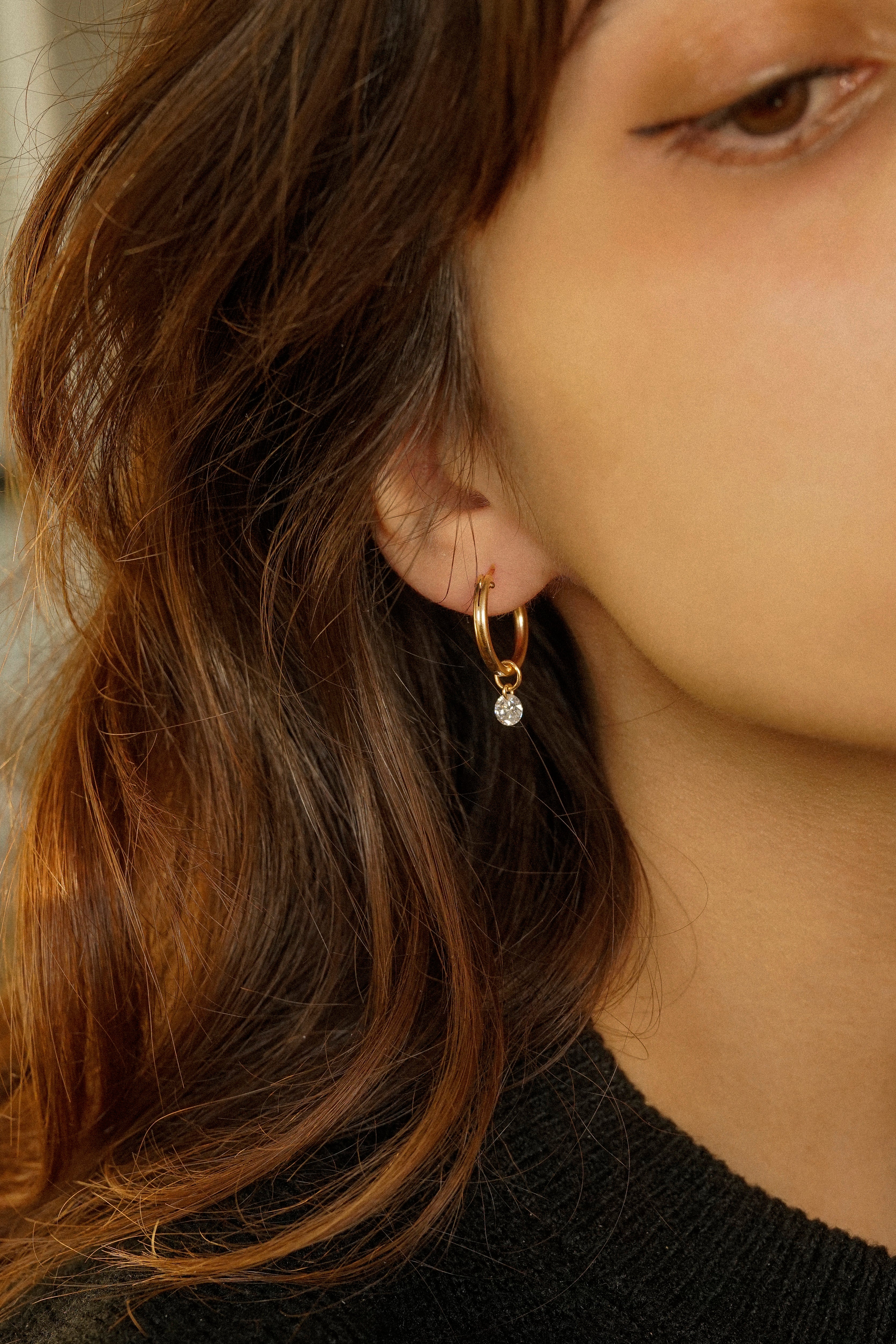 19mm Hoop Earrings With Cubic Zirconia