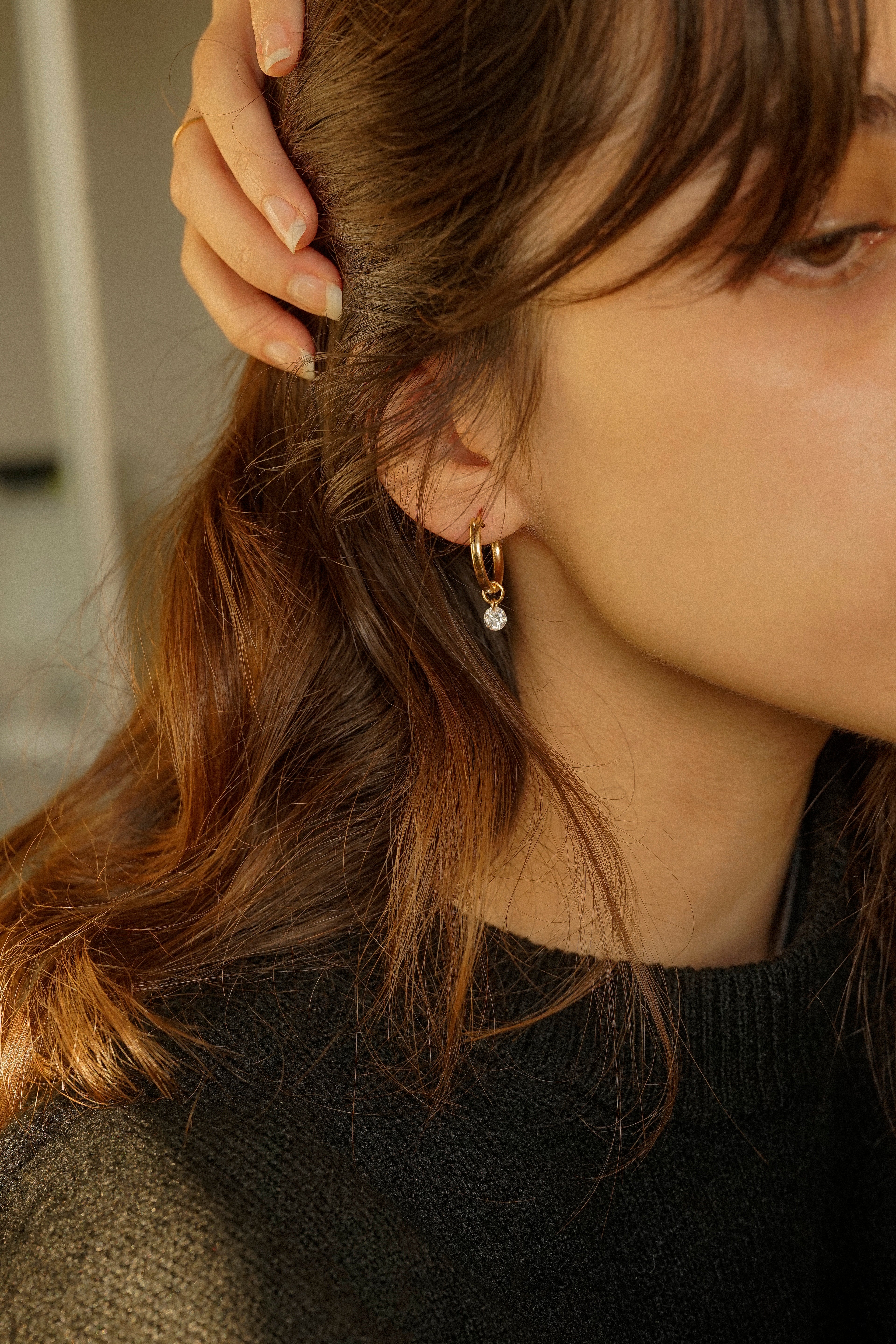 19mm Hoop Earrings With Cubic Zirconia