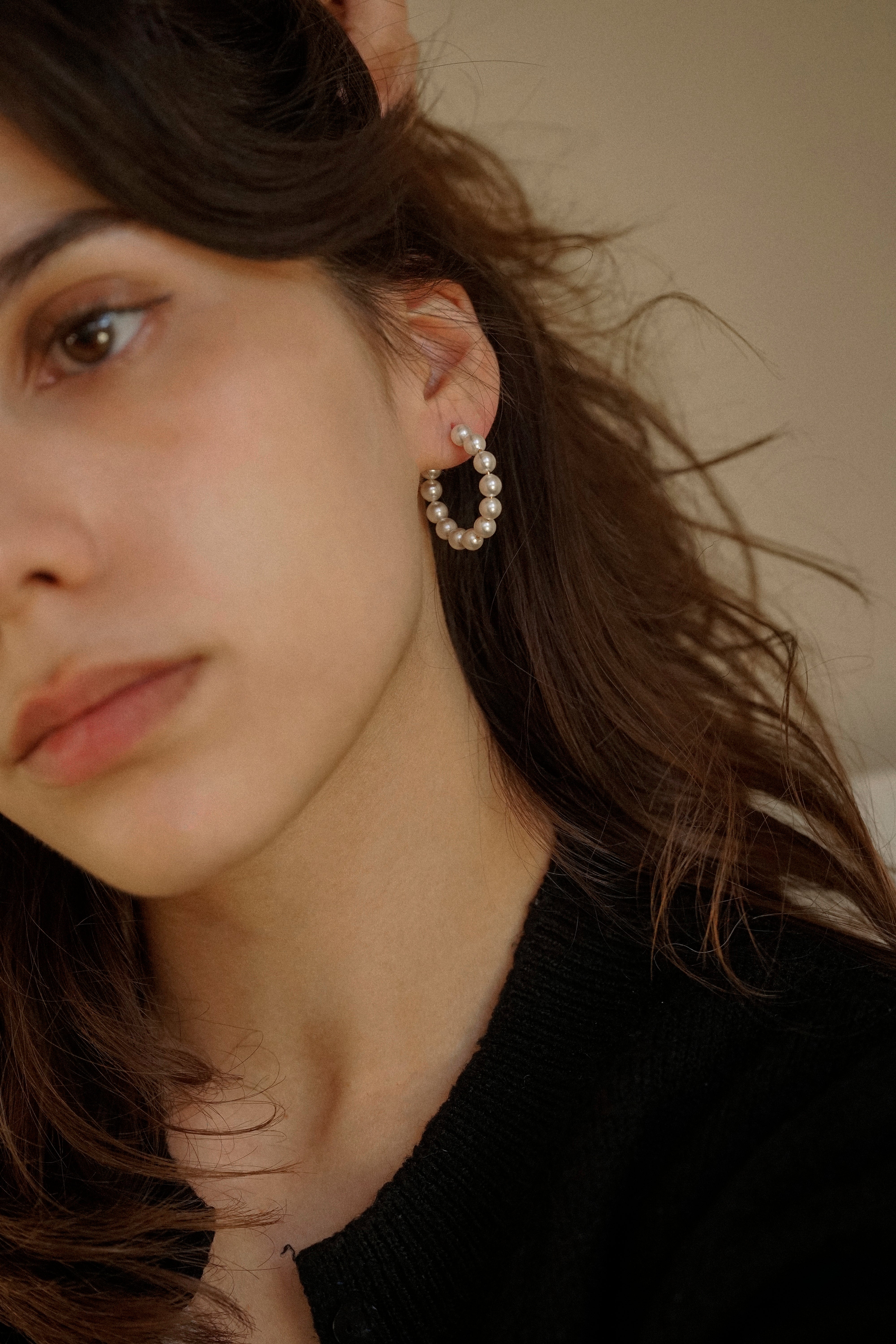 Swarovski Pearl Beaded Hoops