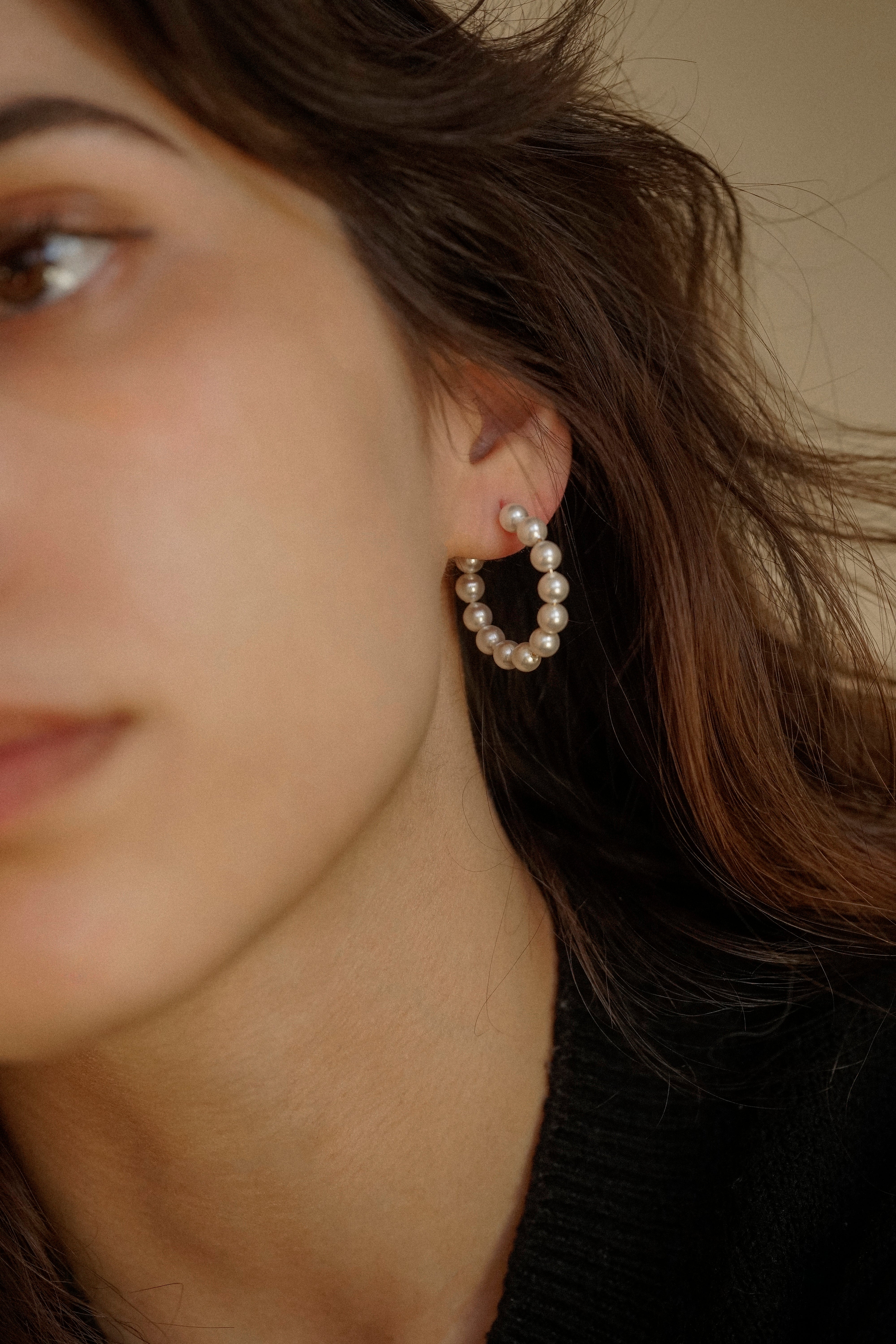 Swarovski Pearl Beaded Hoops