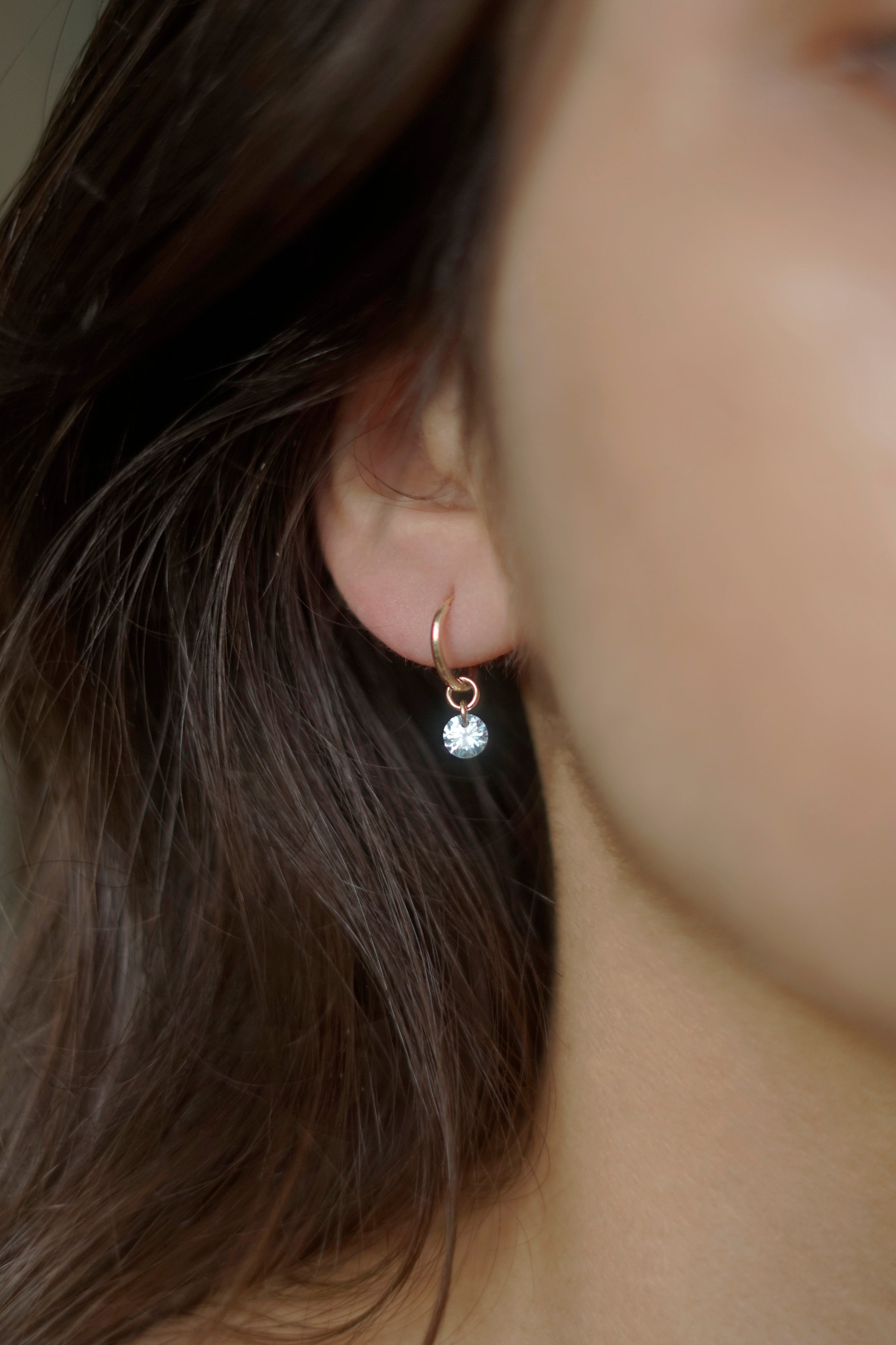 Birthstone Huggie Hoop Earrings