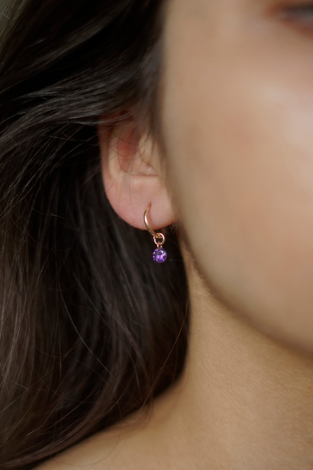 Birthstone Huggie Hoop Earrings