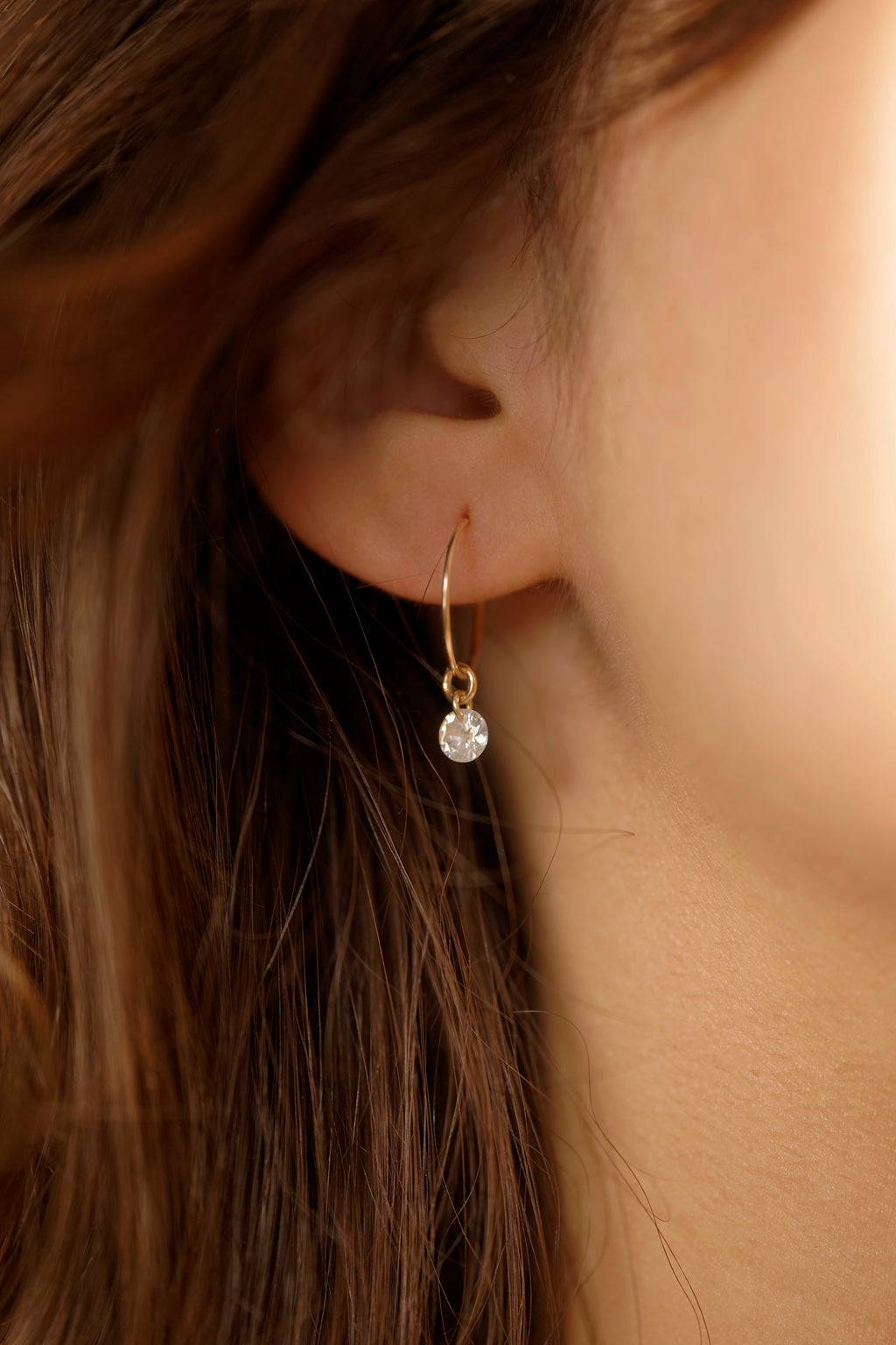 15mm Hoop Earrings With Cubic Zirconia