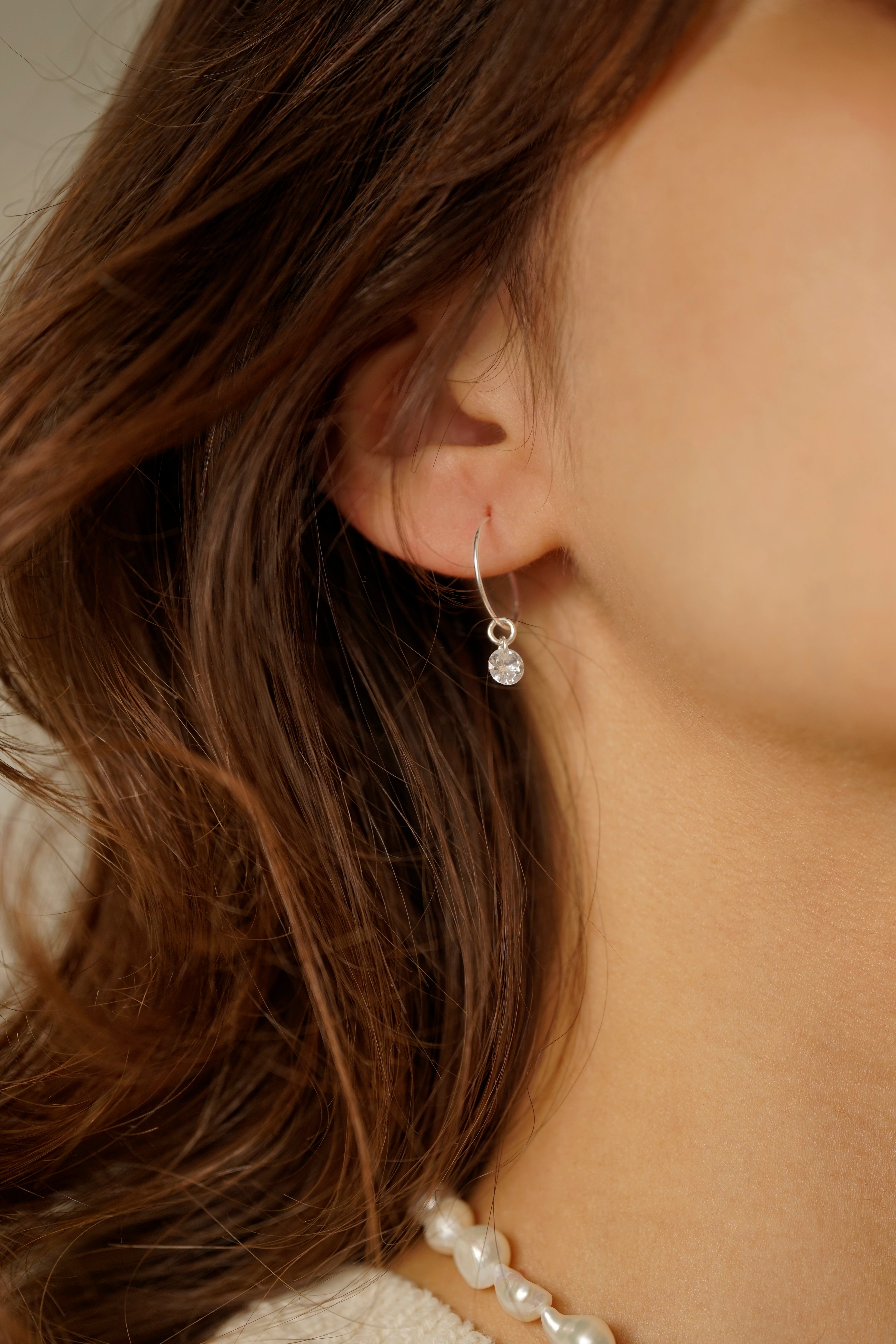 15mm Hoop Earrings With Cubic Zirconia