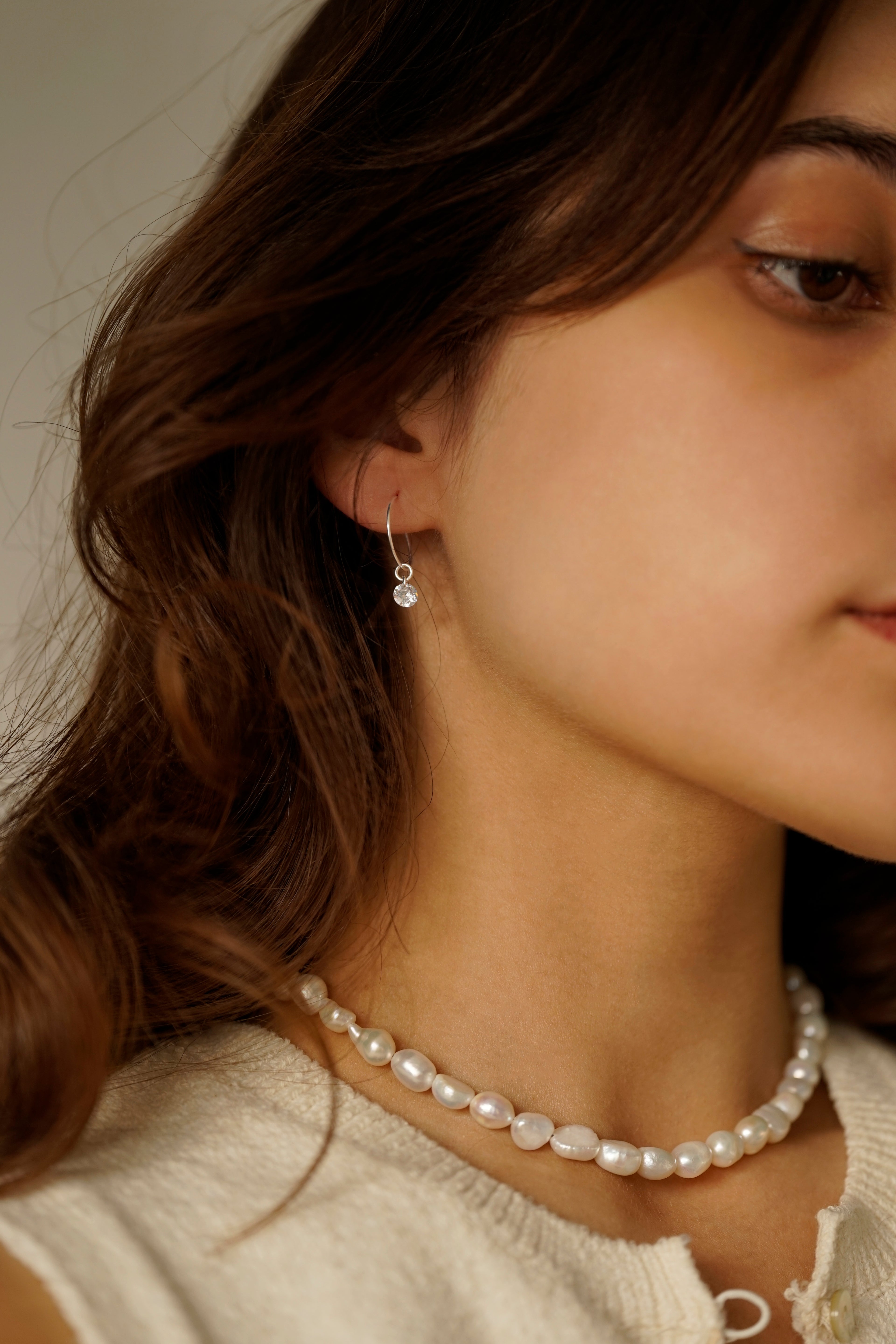 15mm Hoop Earrings With Cubic Zirconia