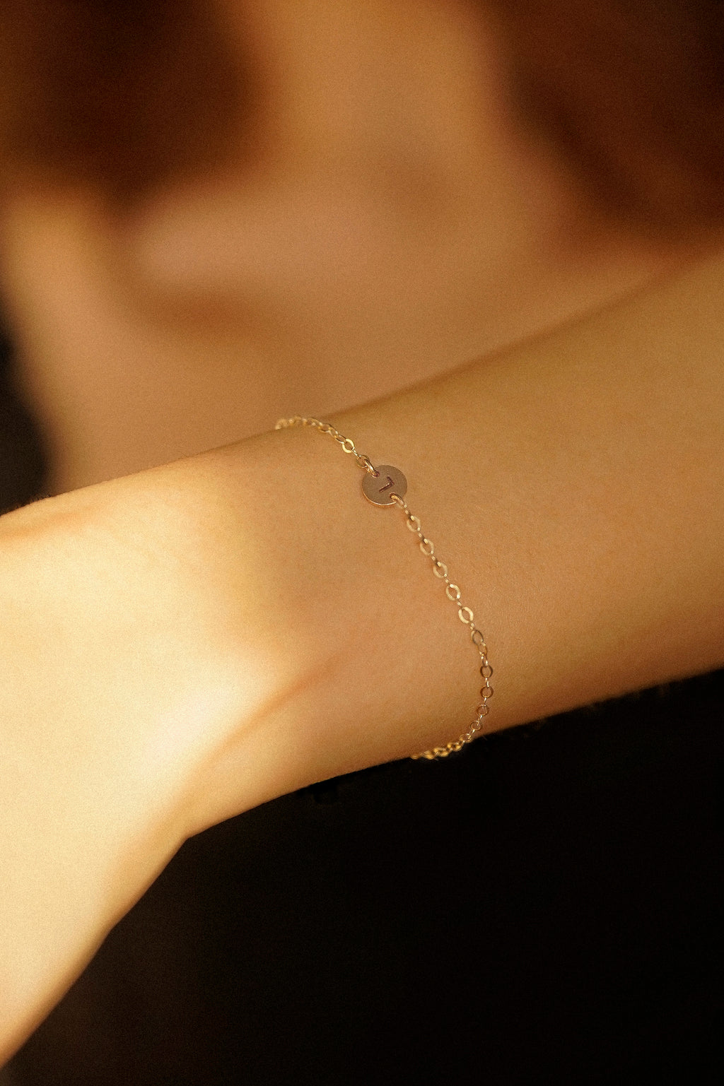 Initial Disc Connector Bracelet