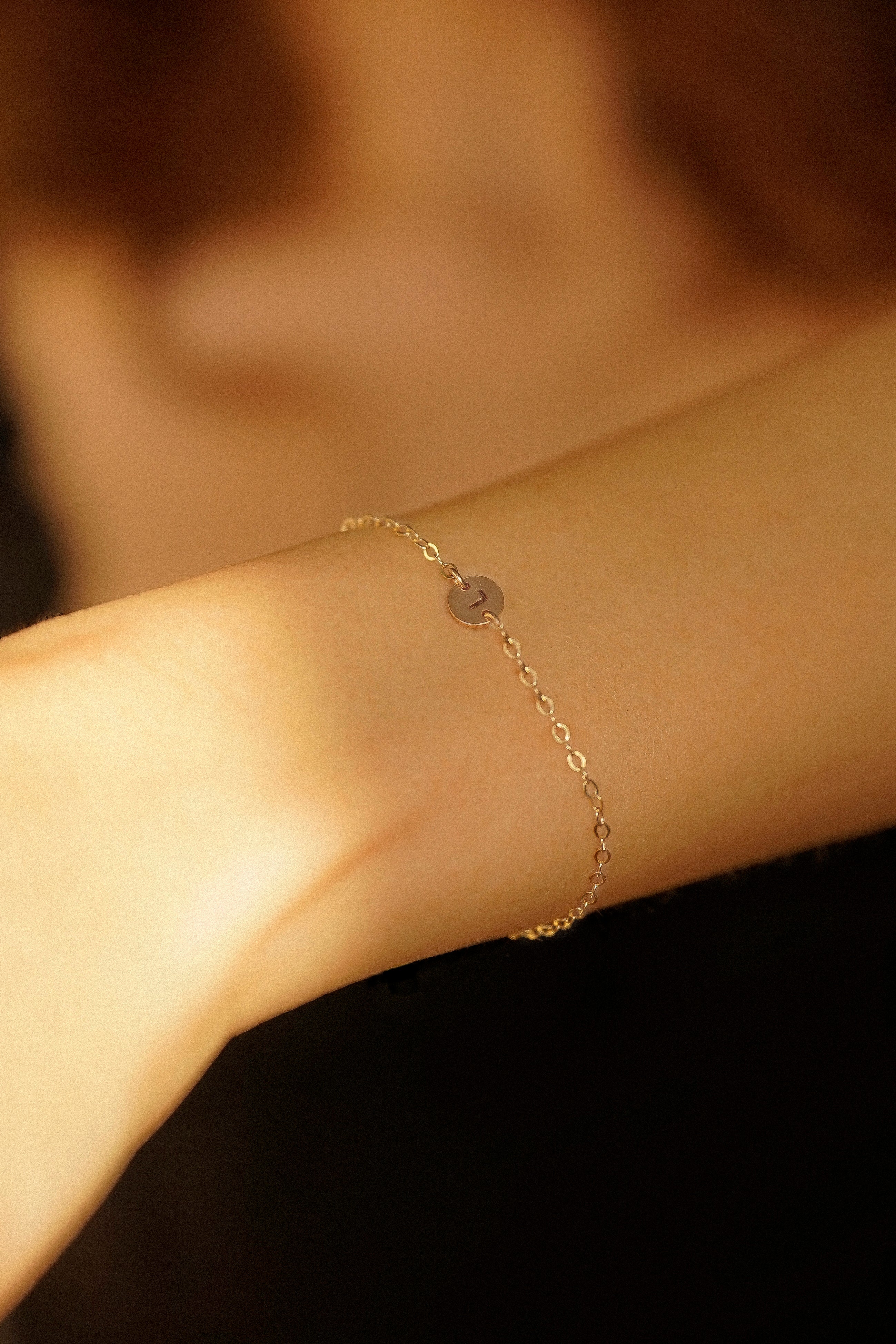 Initial Disc Connector Bracelet