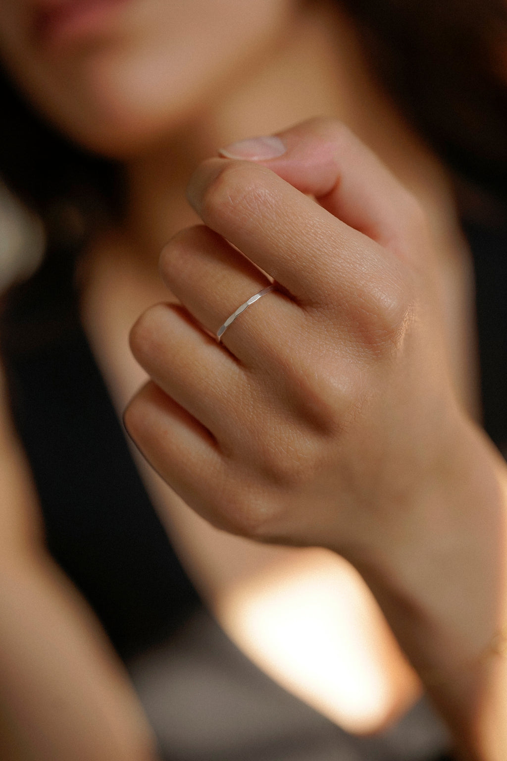Dainty Hammered Ring