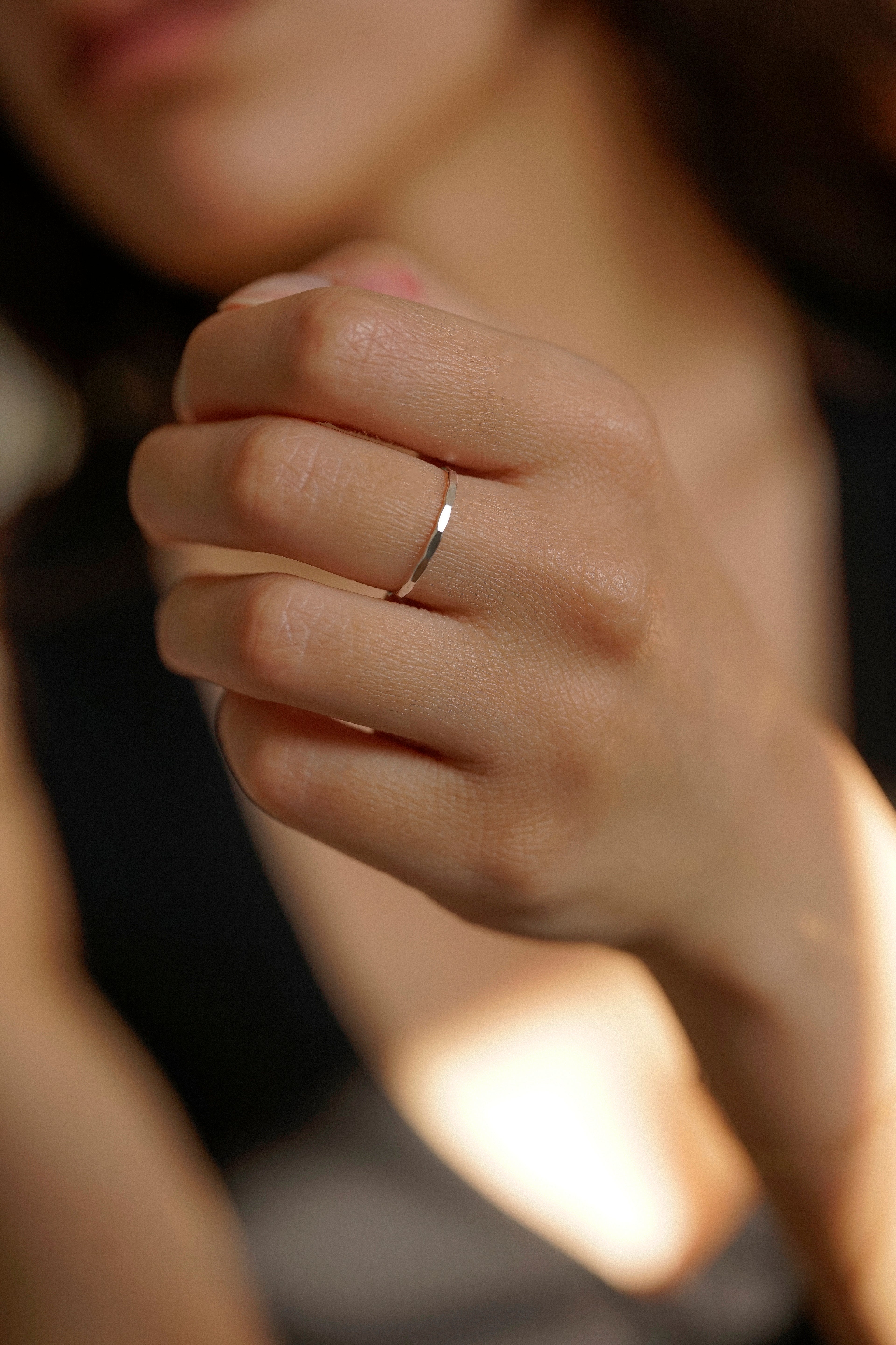 Dainty Hammered Ring