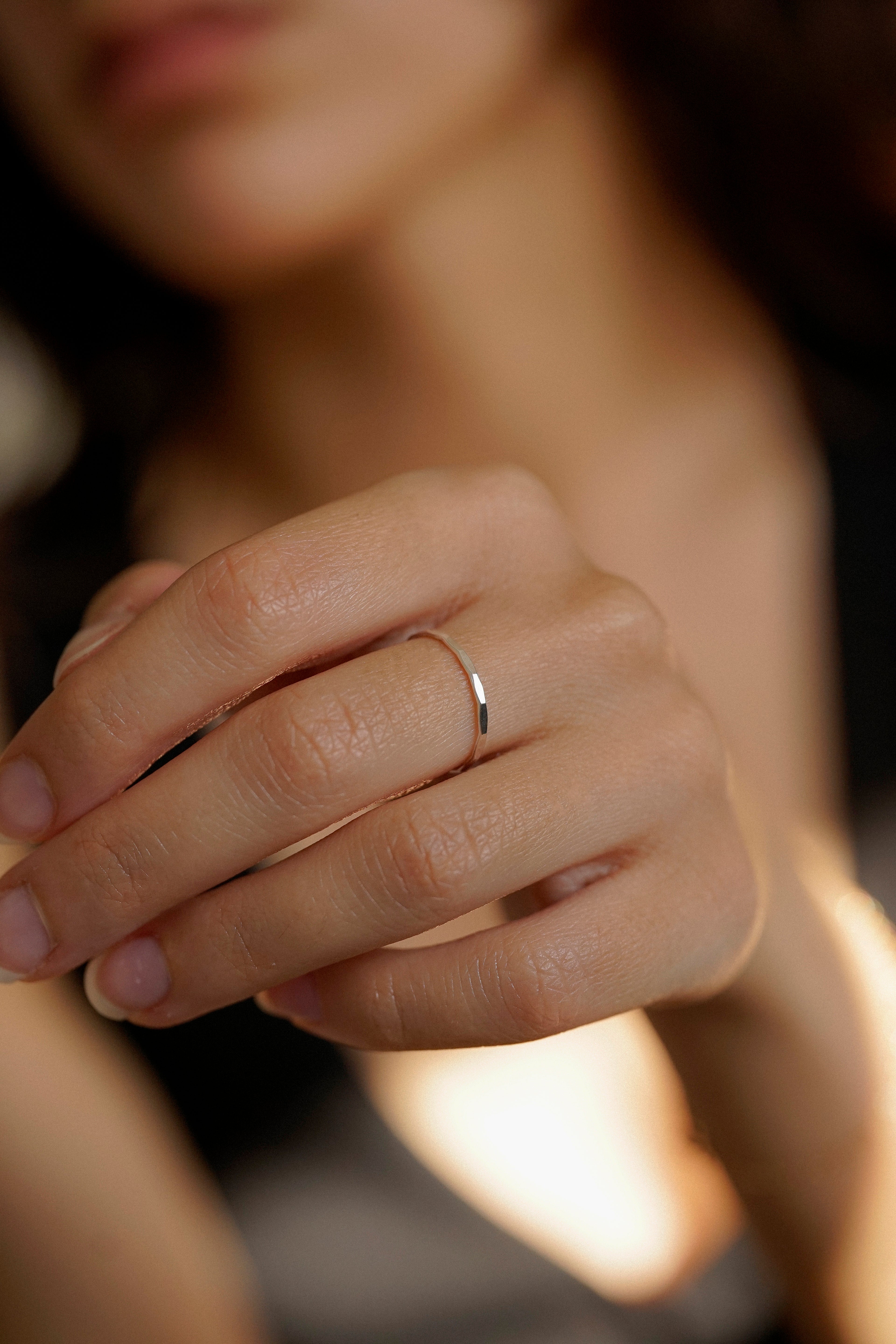 Dainty Hammered Ring