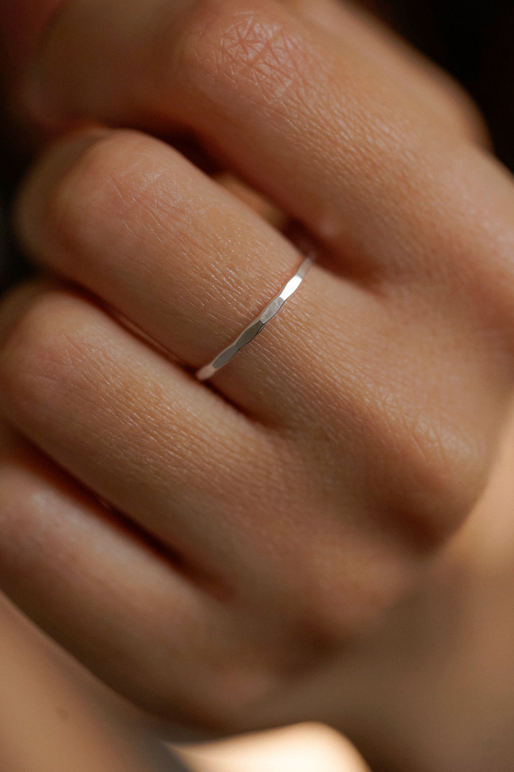 Dainty Hammered Ring