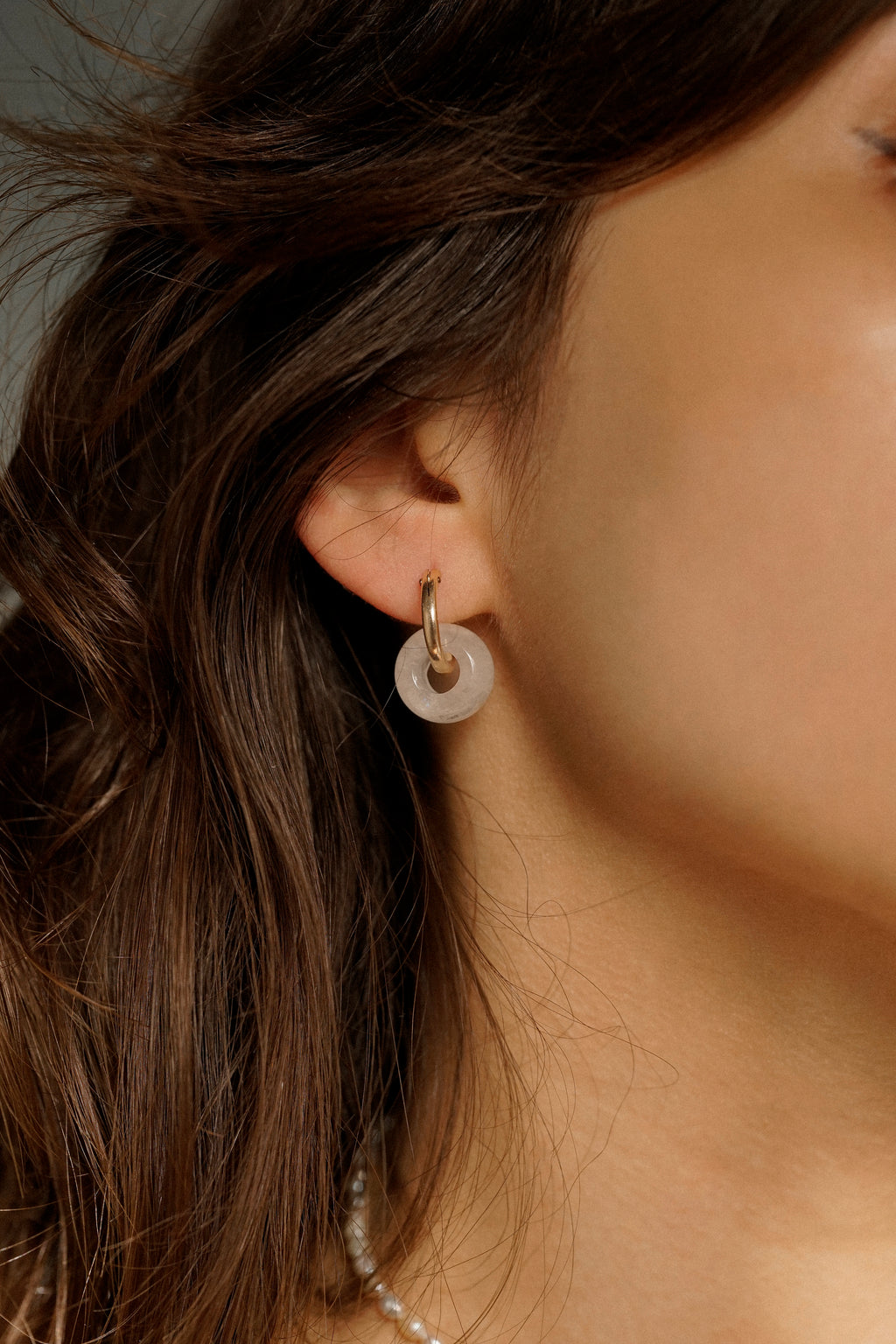 Crystal Quartz Hoop Earrings