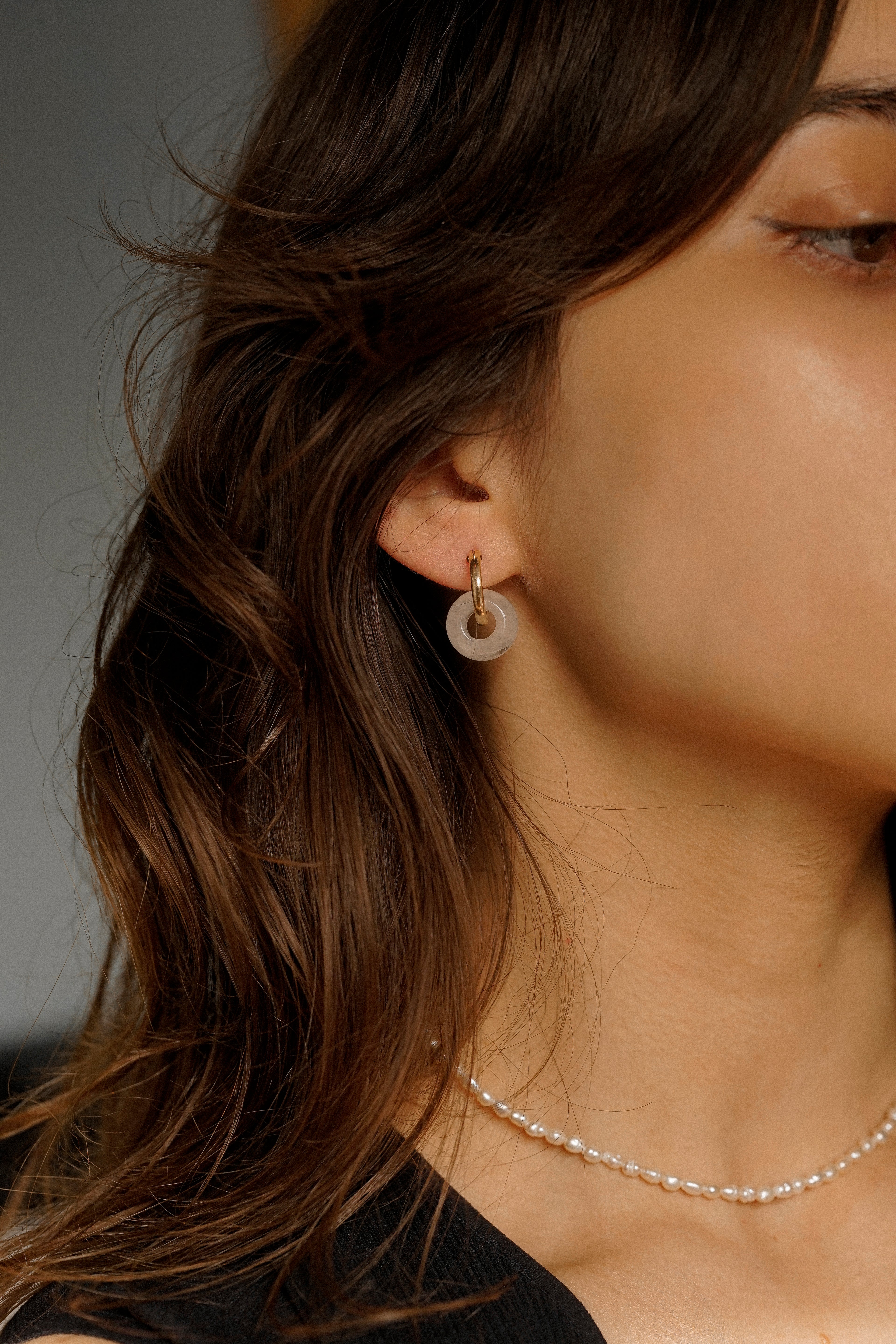 Crystal Quartz Hoop Earrings