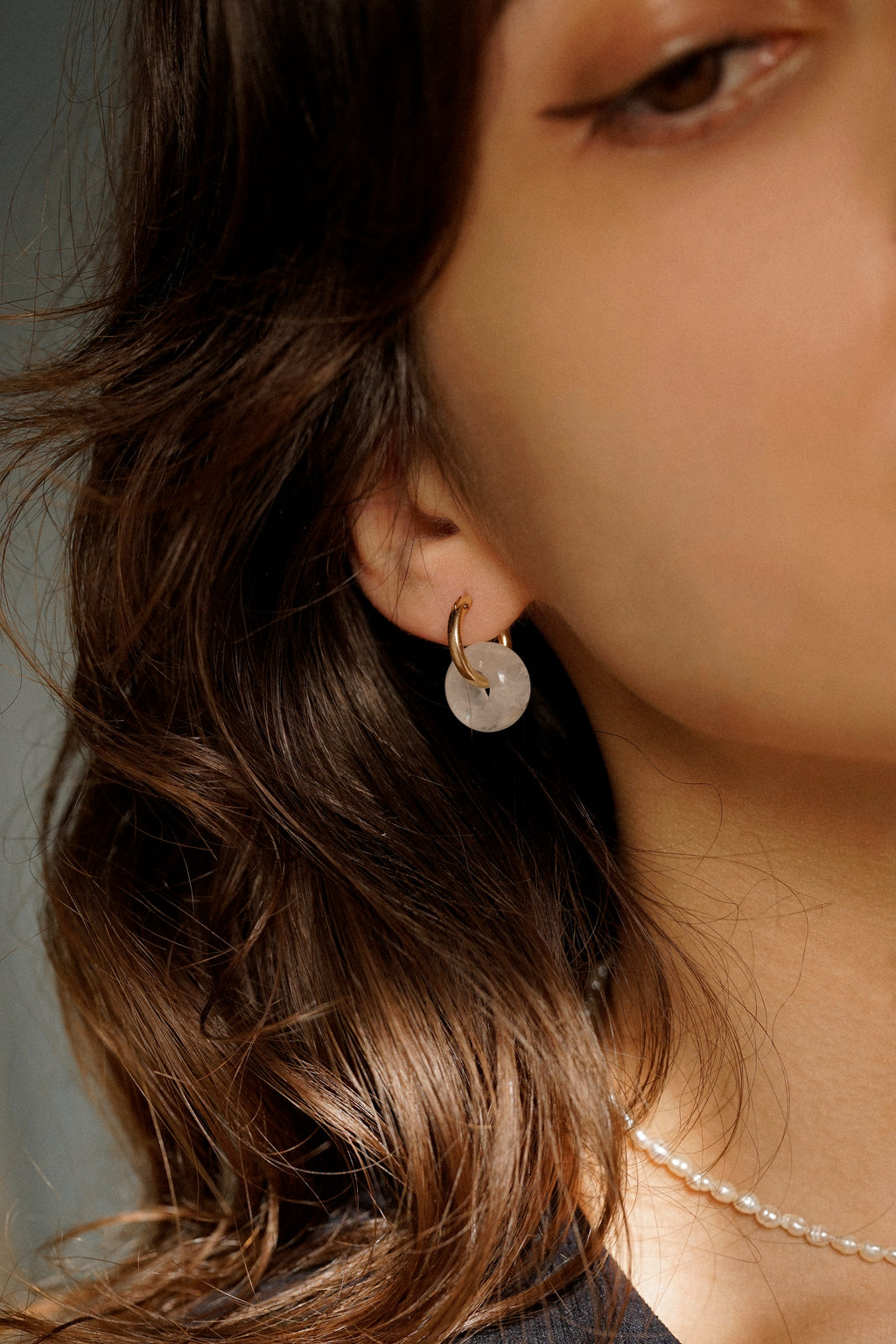 Crystal Quartz Hoop Earrings