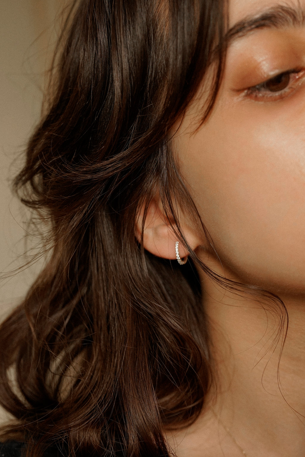 Pave Cubic Zirconia Hoop Earrings