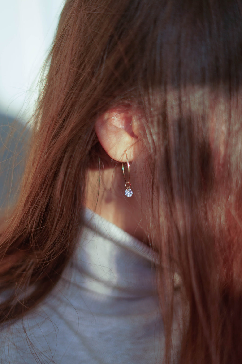25mm Hoop Earrings With Cubic Zirconia