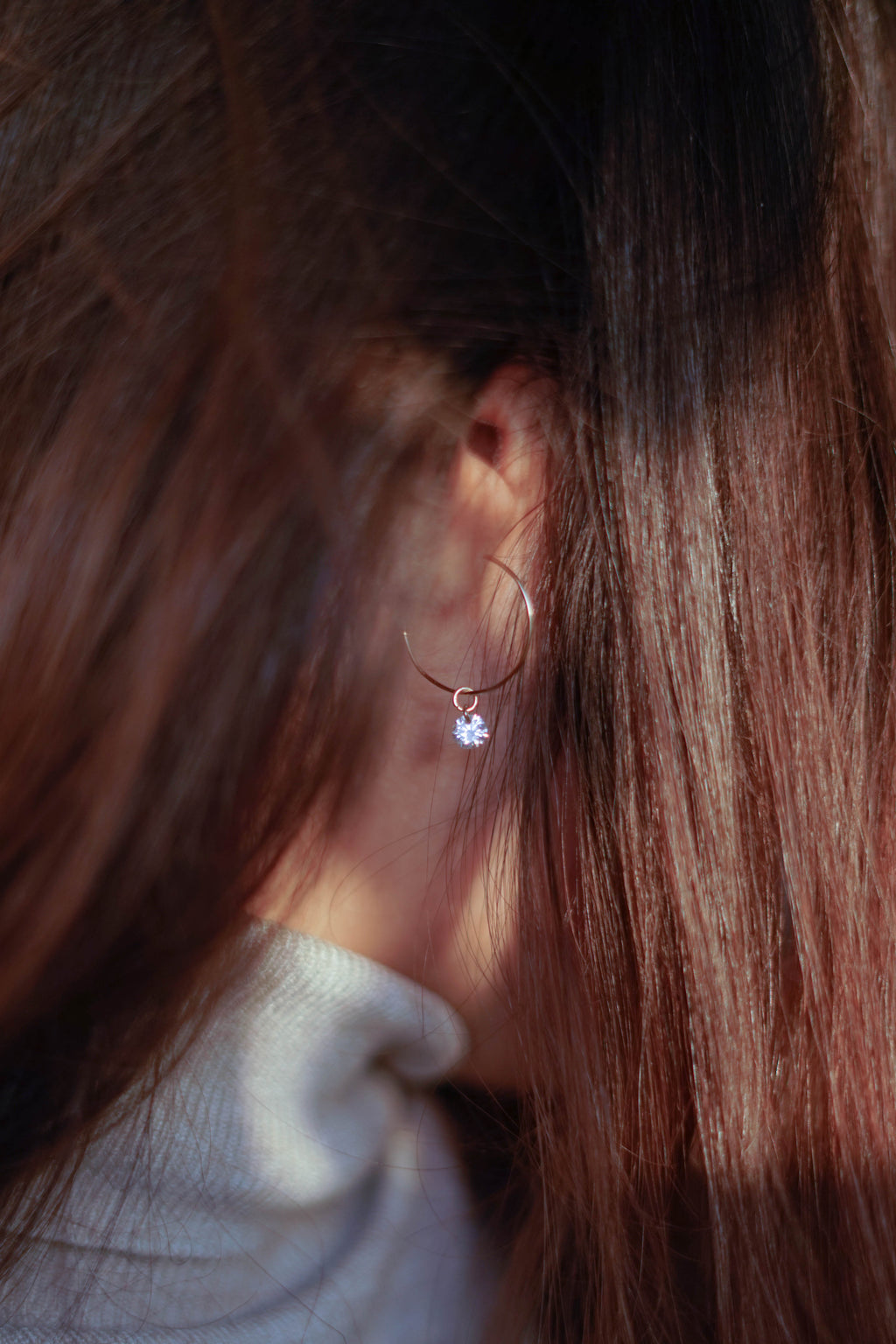 25mm Hoop Earrings With Cubic Zirconia