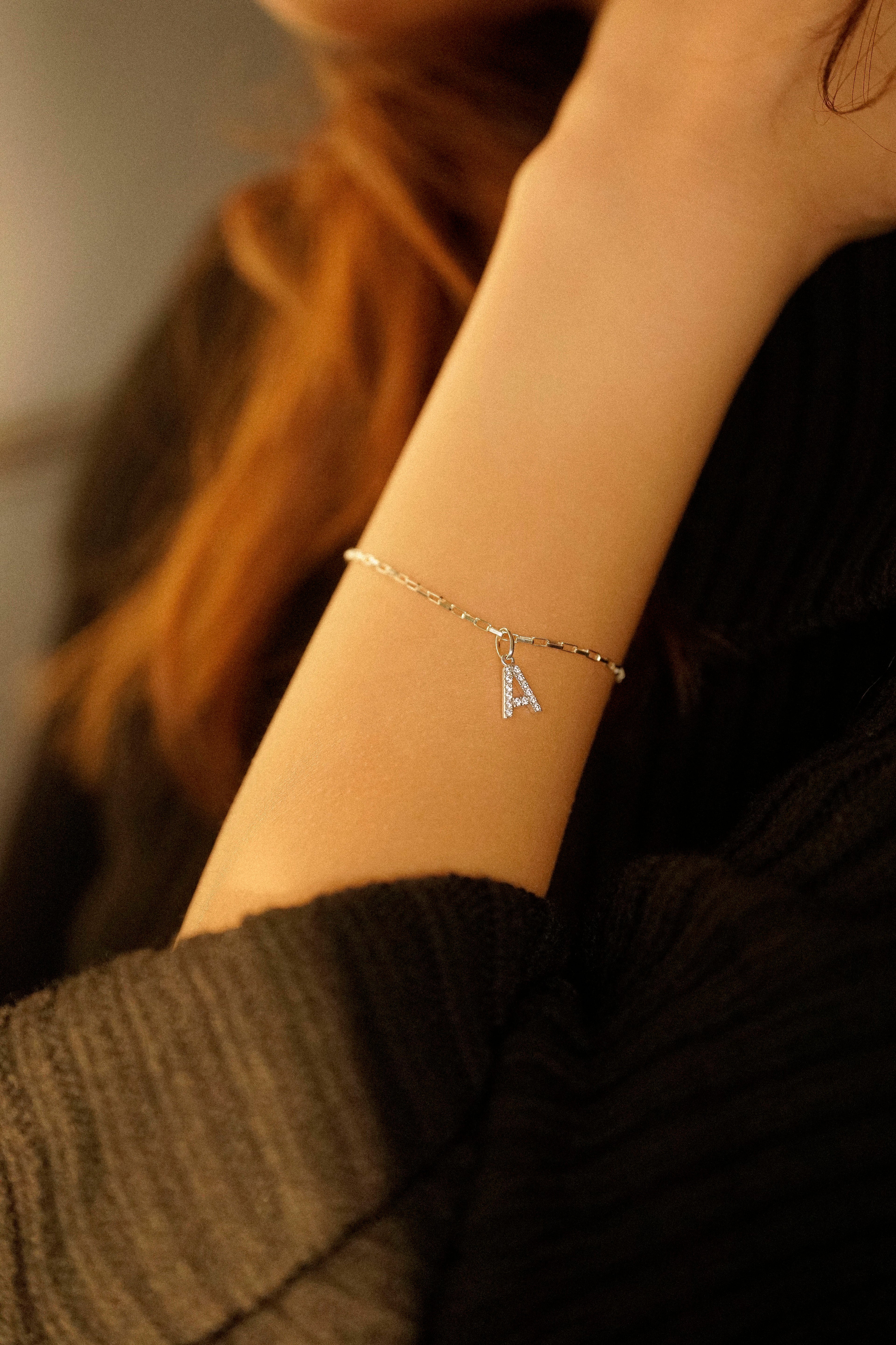 Pavé Initial Charm Bracelet