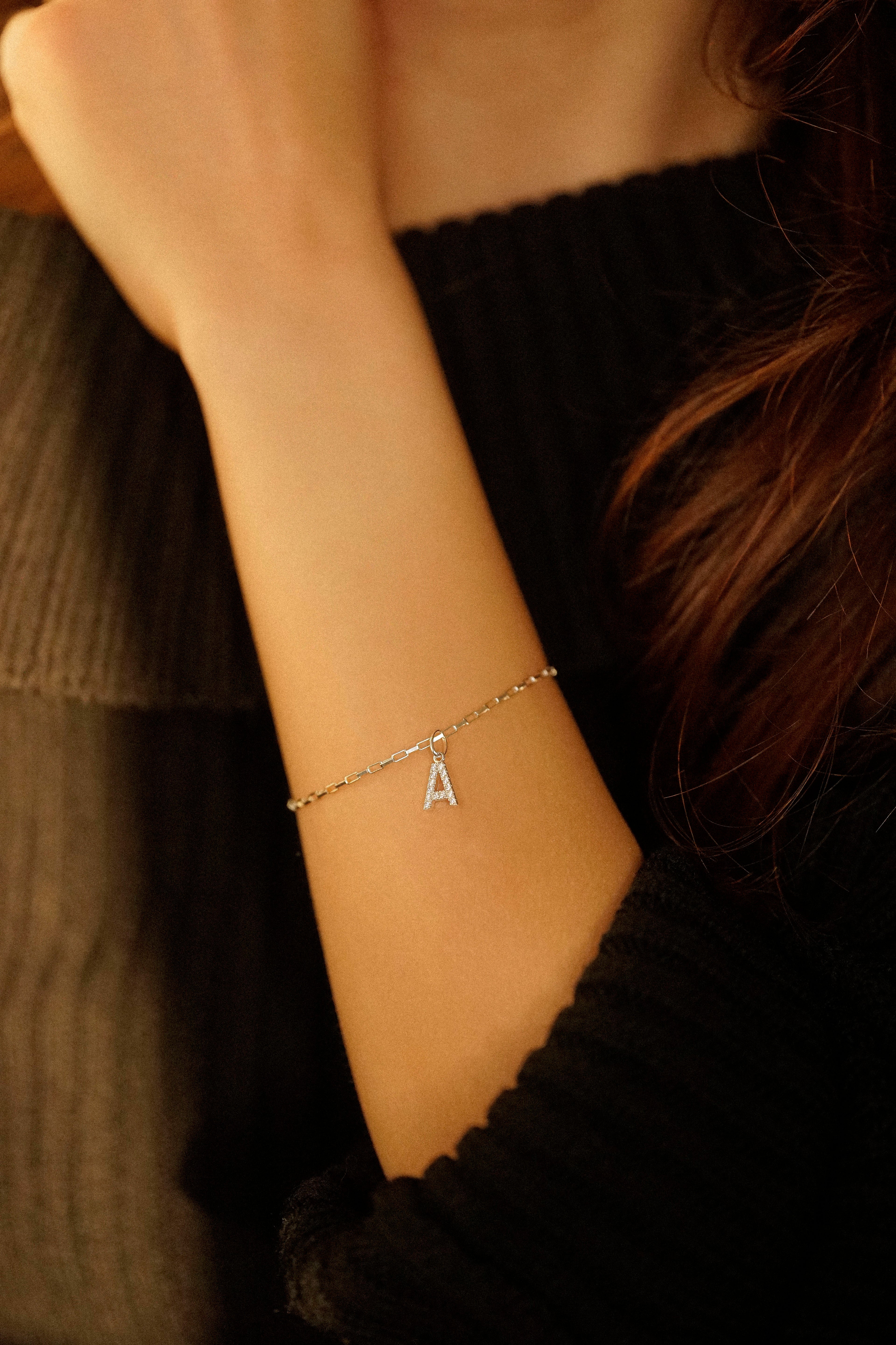 Pavé Initial Charm Bracelet