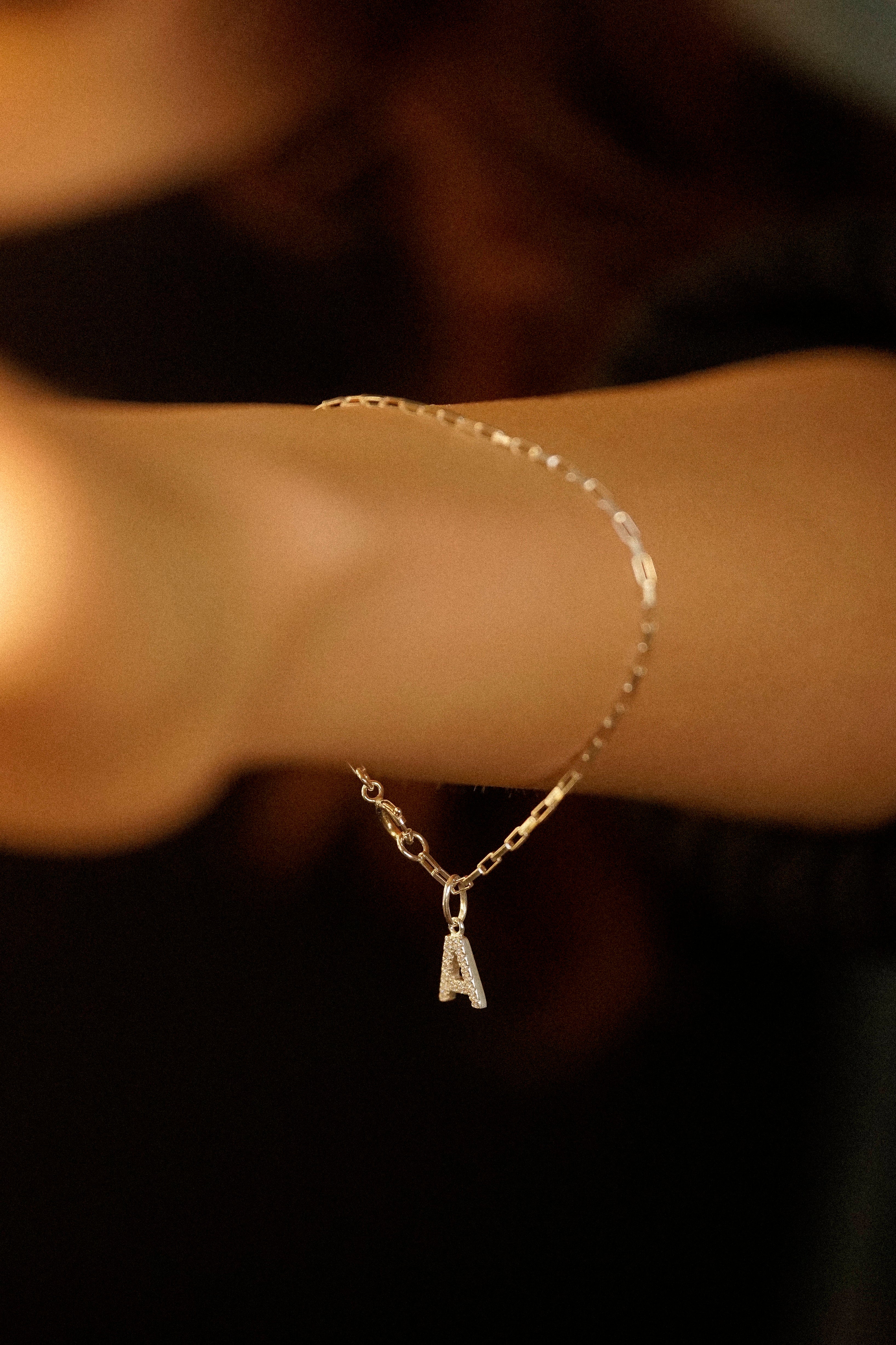 Pavé Initial Charm Bracelet