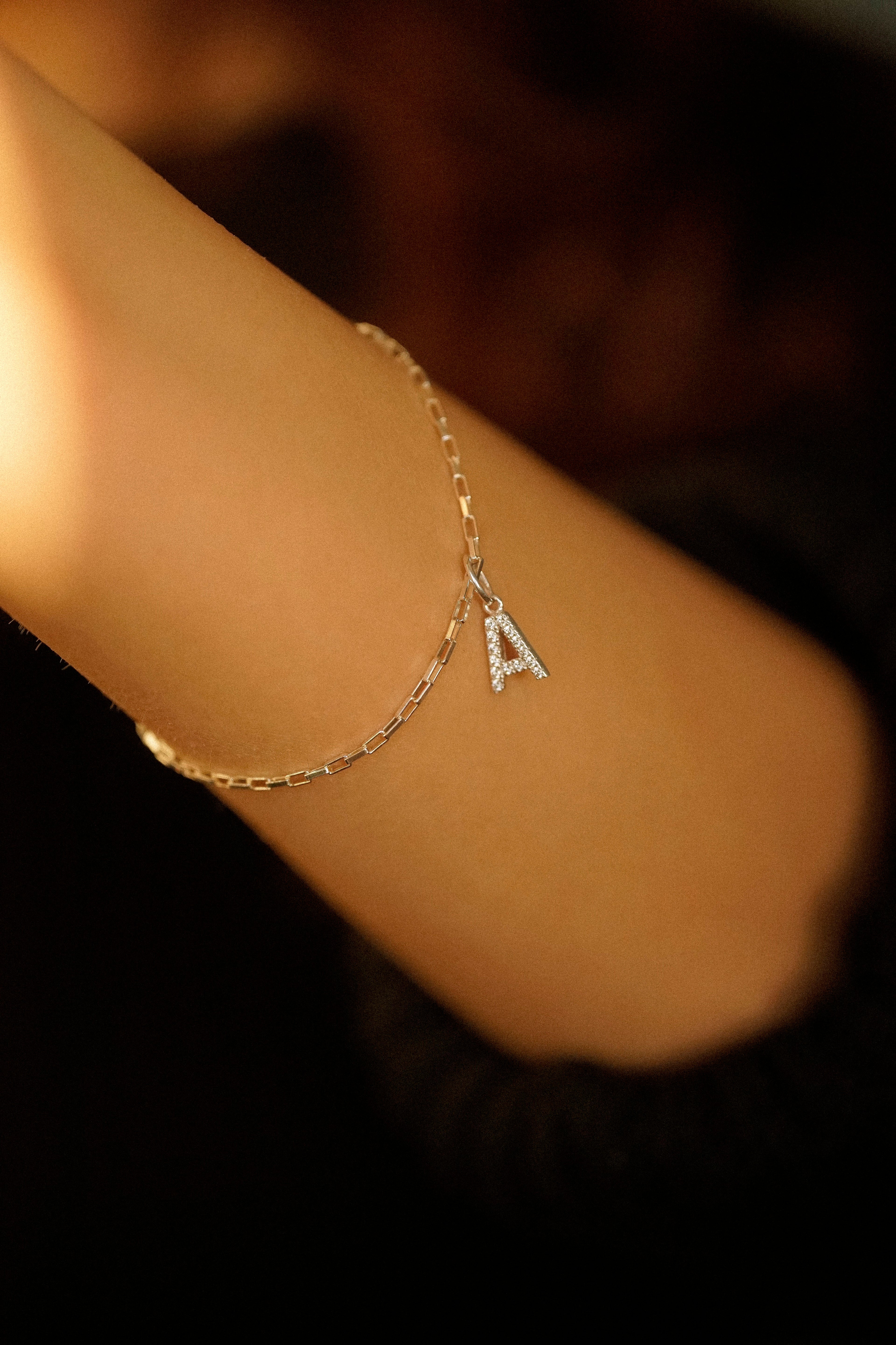 Pavé Initial Charm Bracelet