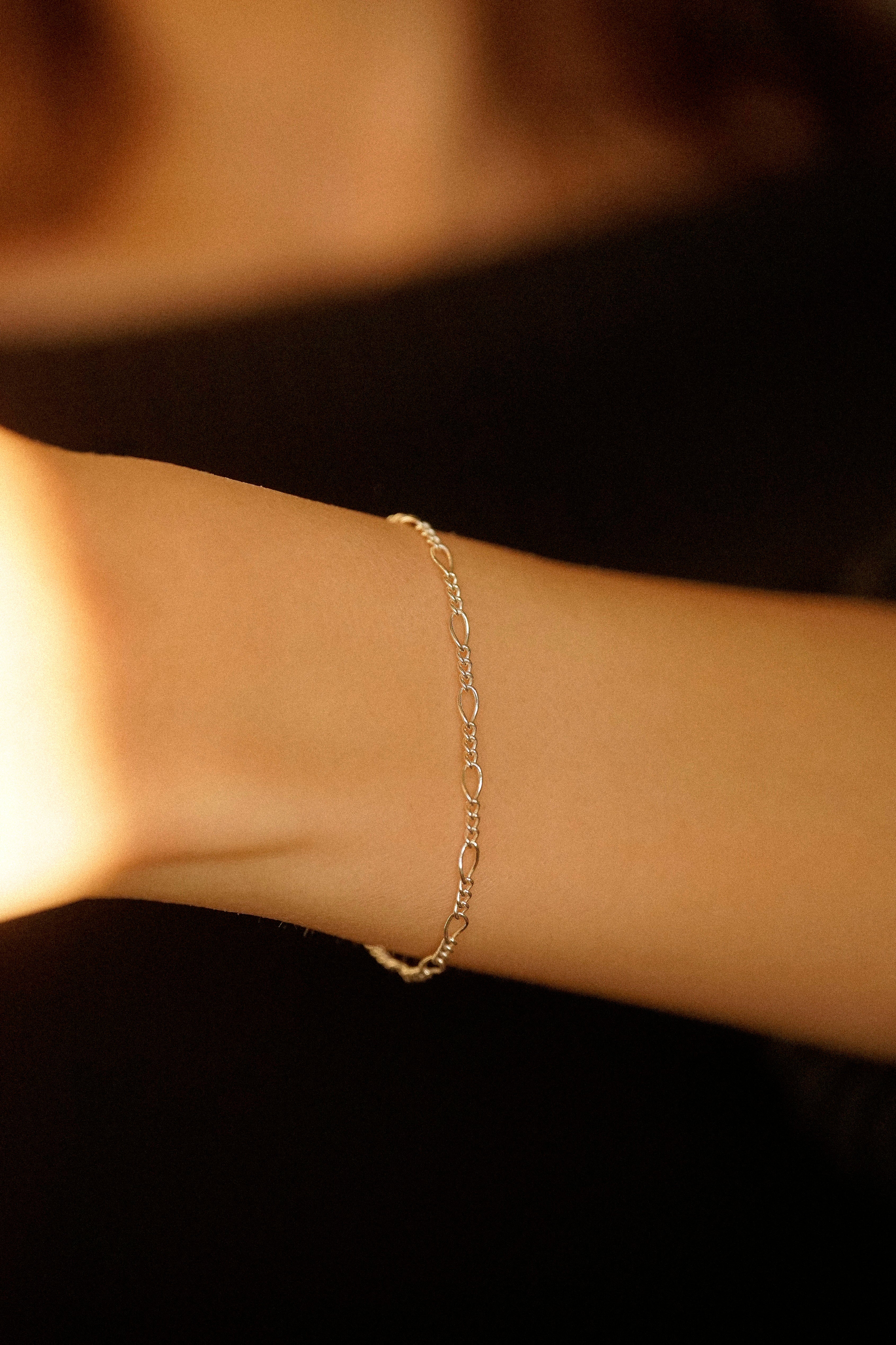 2.5mm Figaro Chain Bracelet
