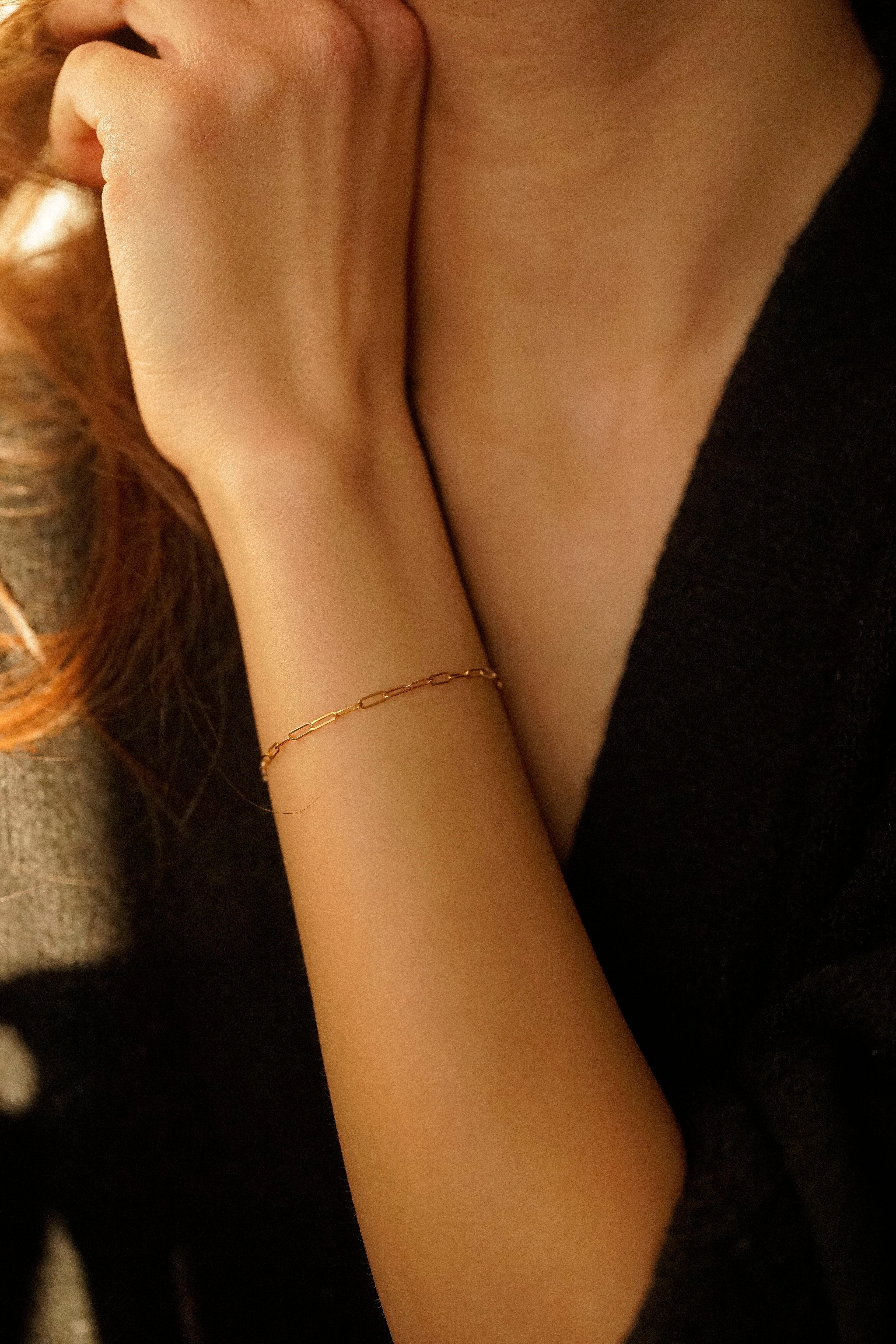 2mm Dainty Paperclip Bracelet