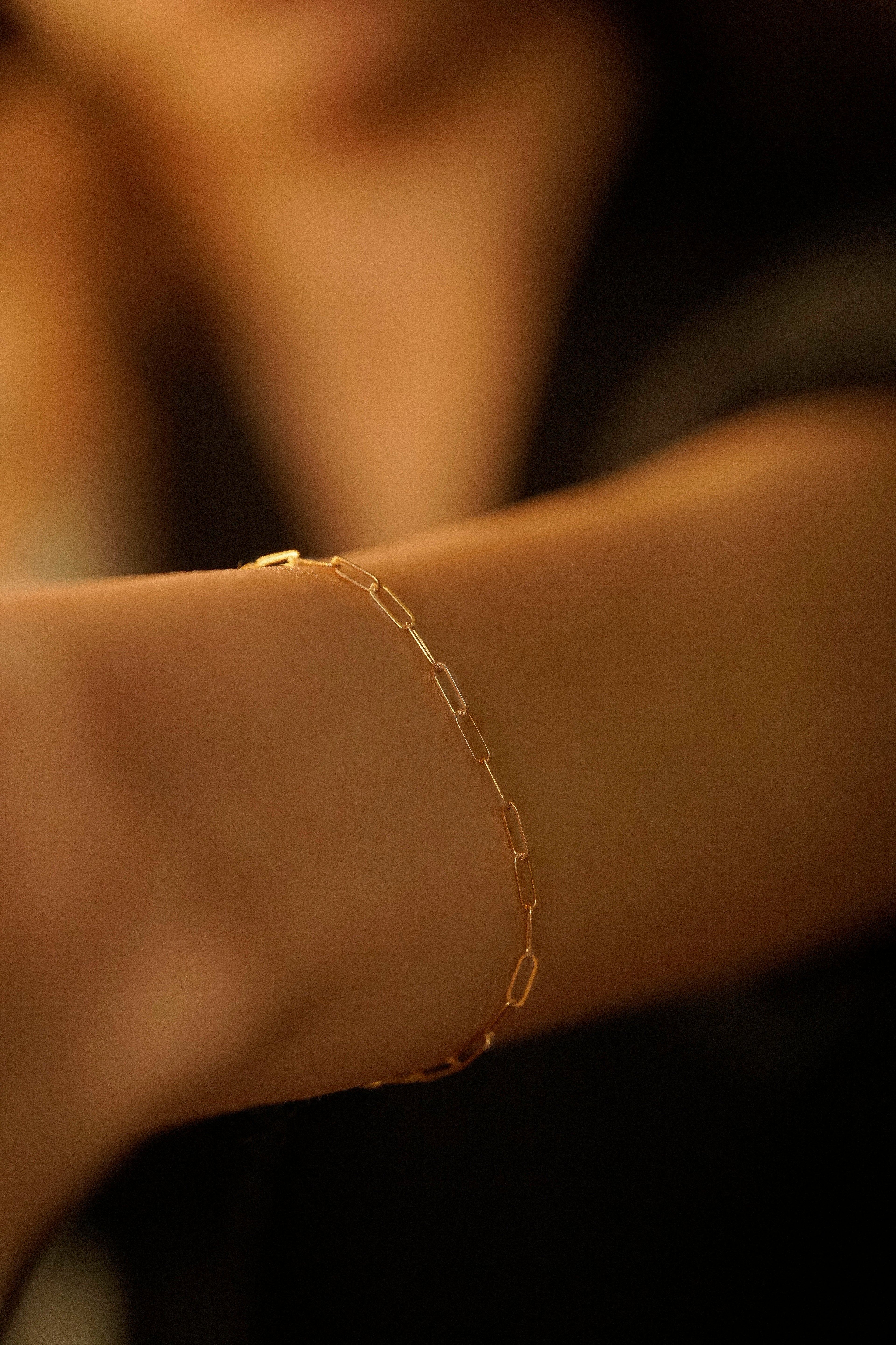 2mm Dainty Paperclip Bracelet