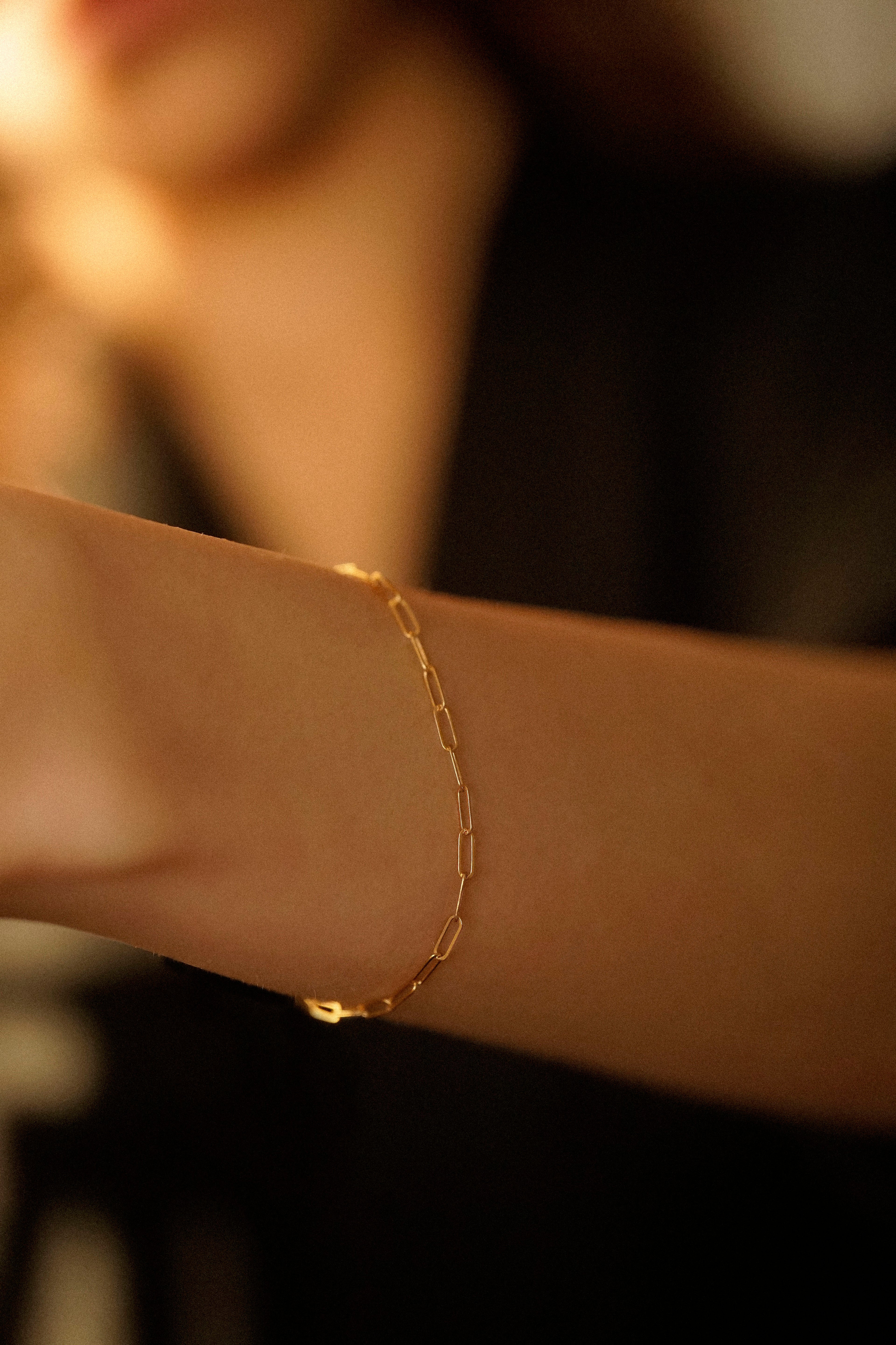 2mm Dainty Paperclip Bracelet