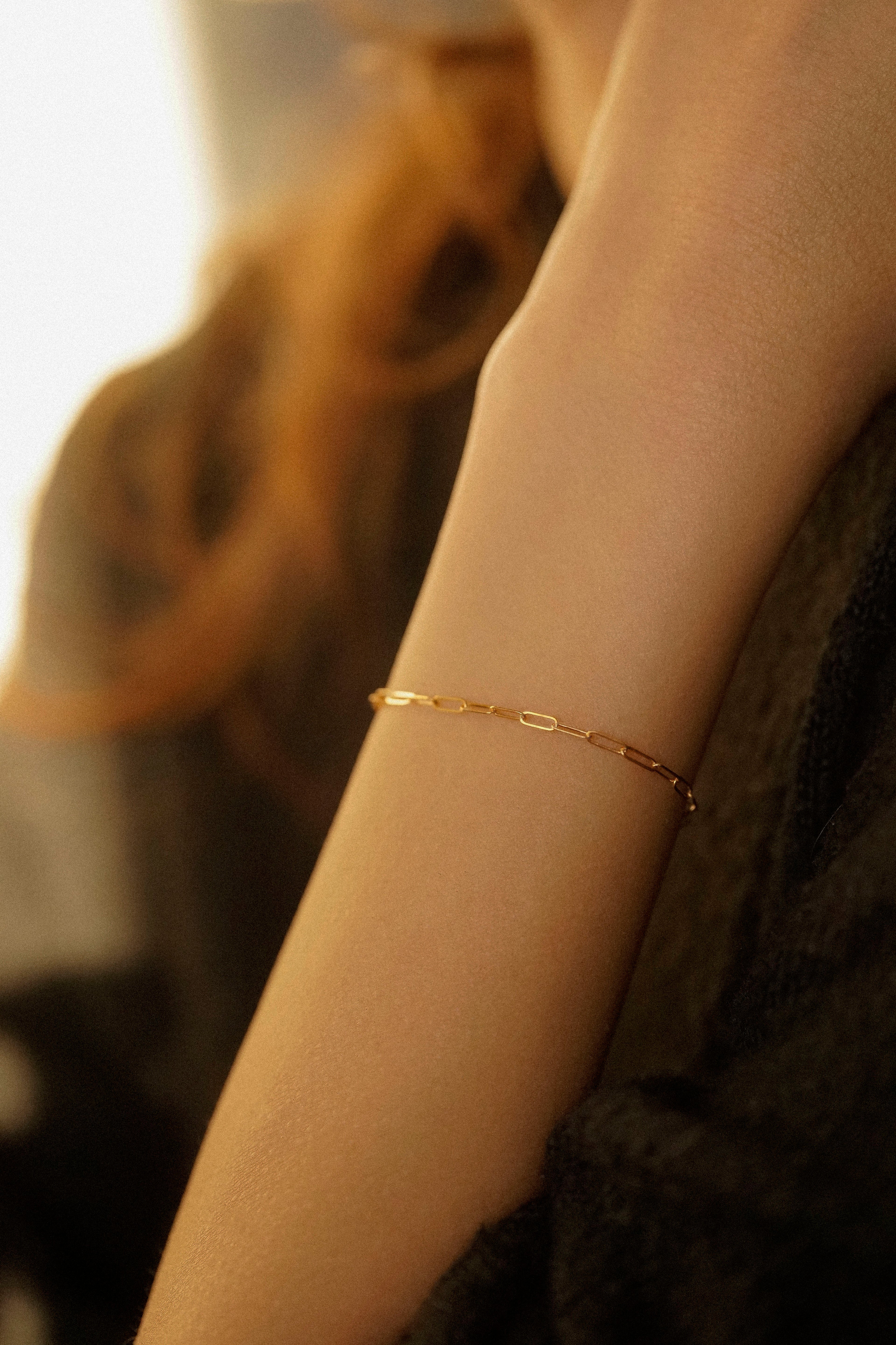 2mm Dainty Paperclip Bracelet