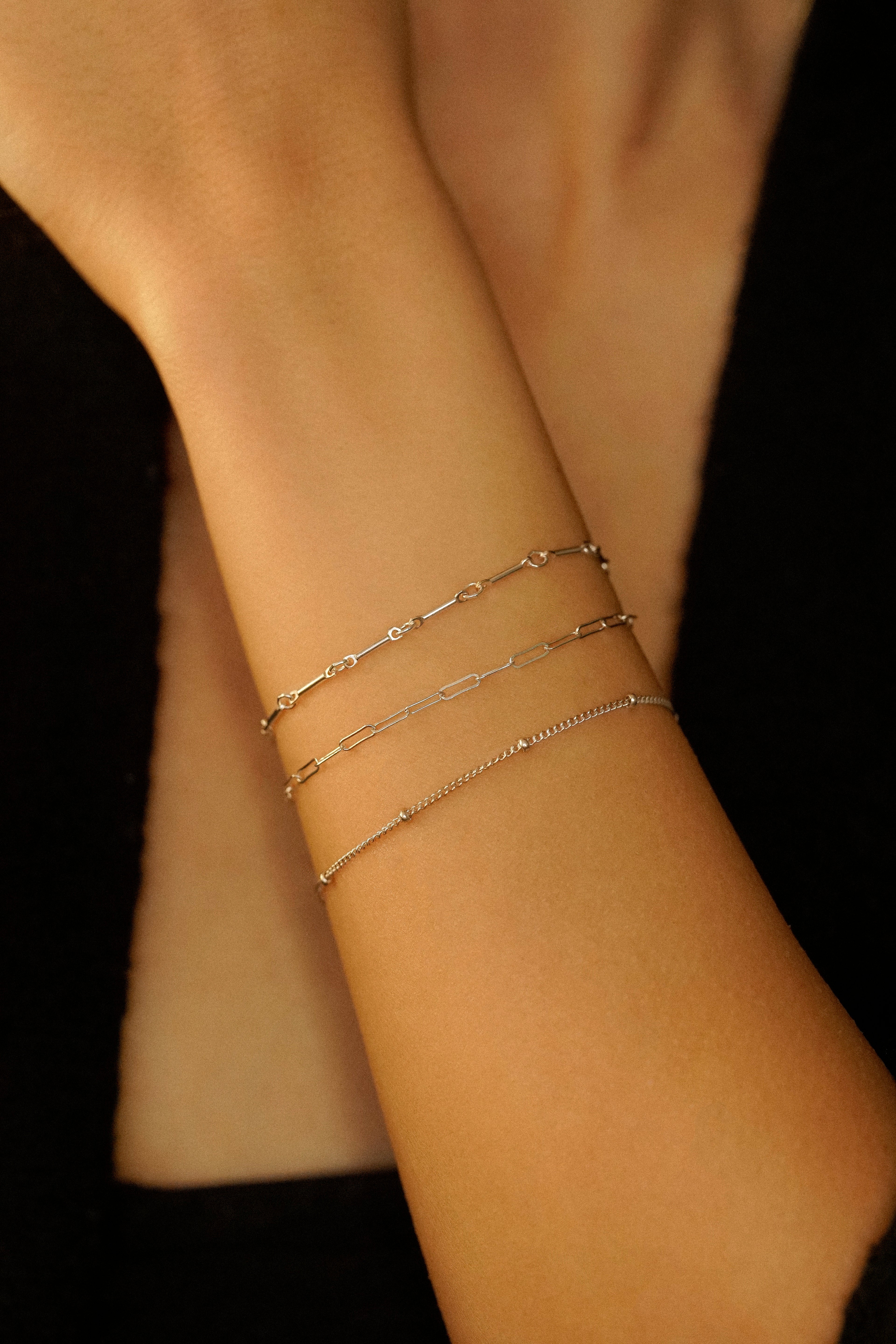 Set of Three Chain Bracelets