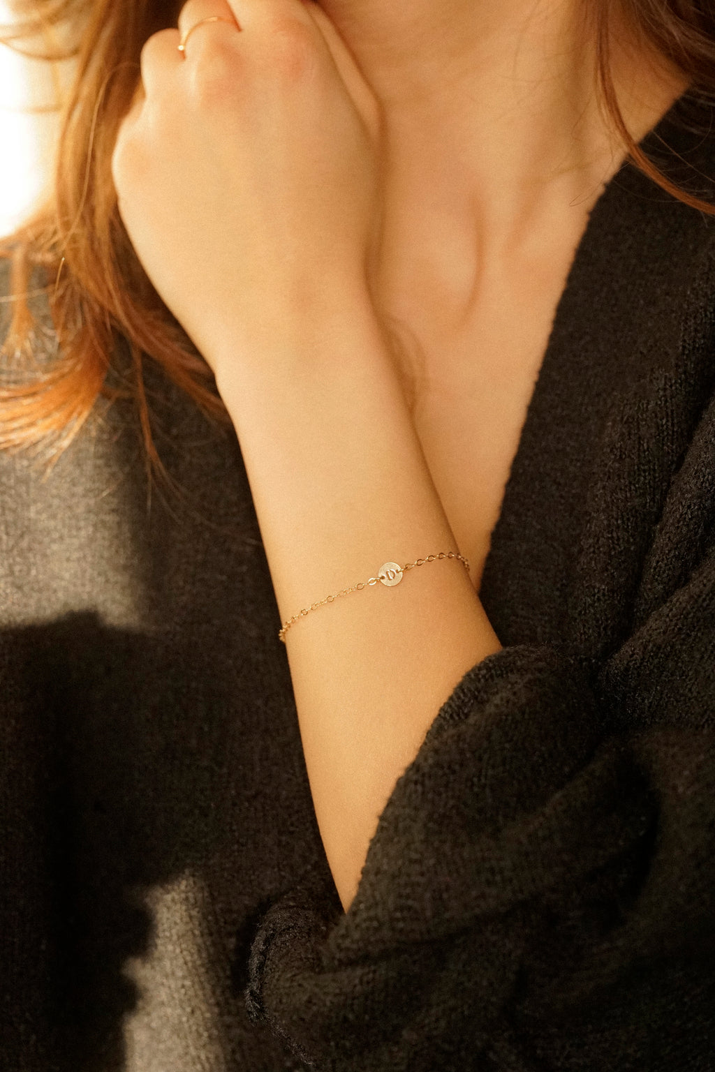 Initial Disc Connector Bracelet