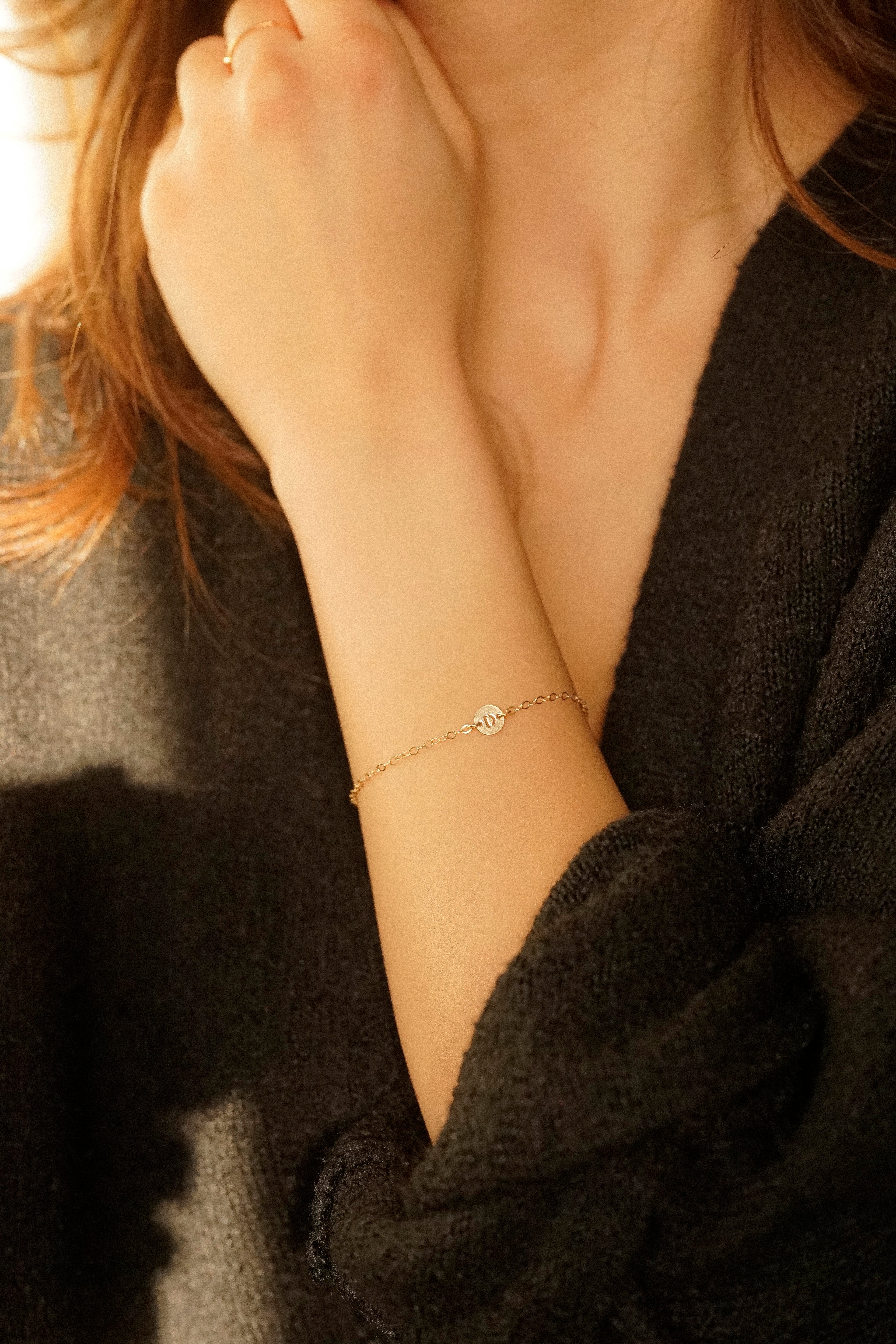 Initial Disc Connector Bracelet