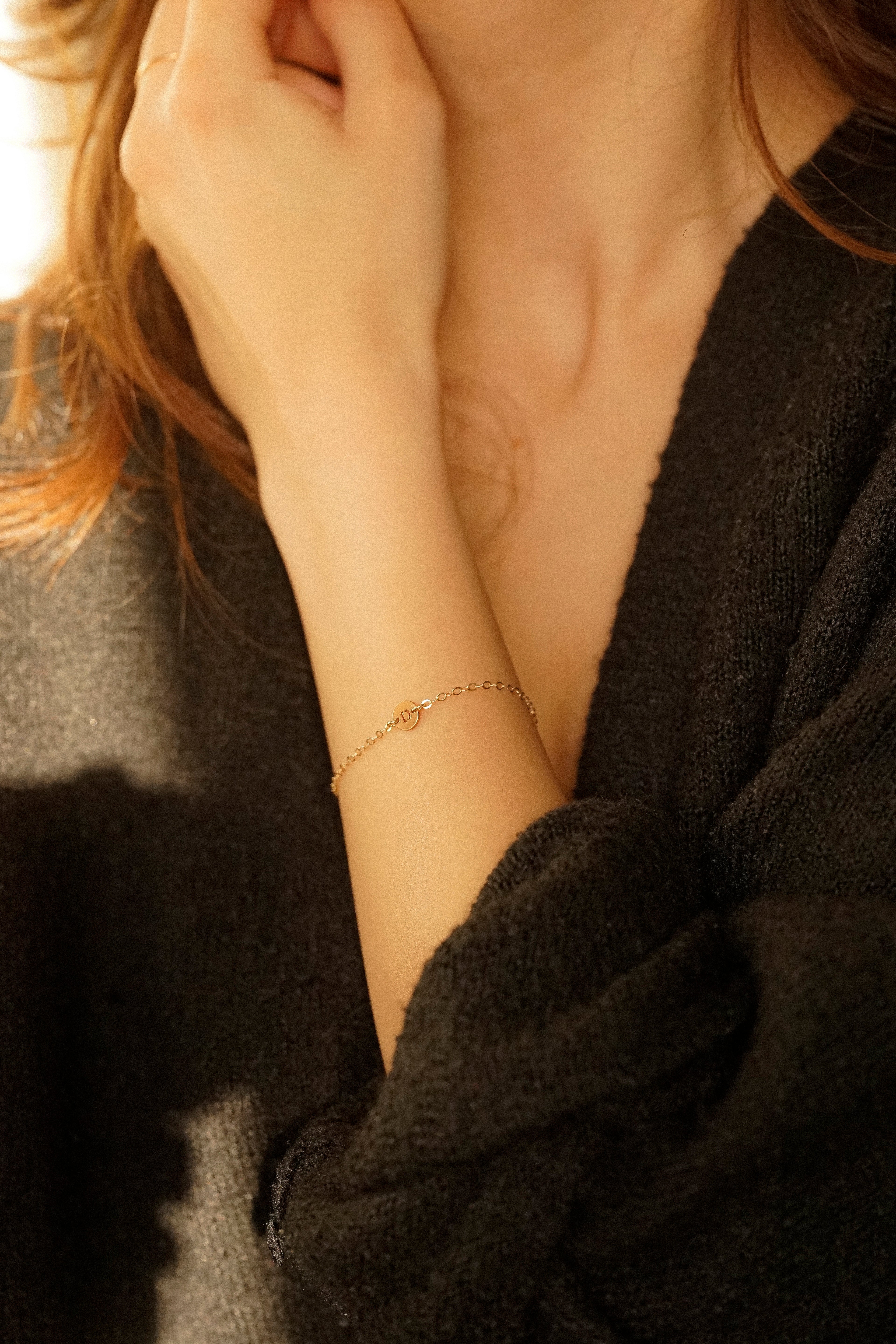 Initial Disc Connector Bracelet