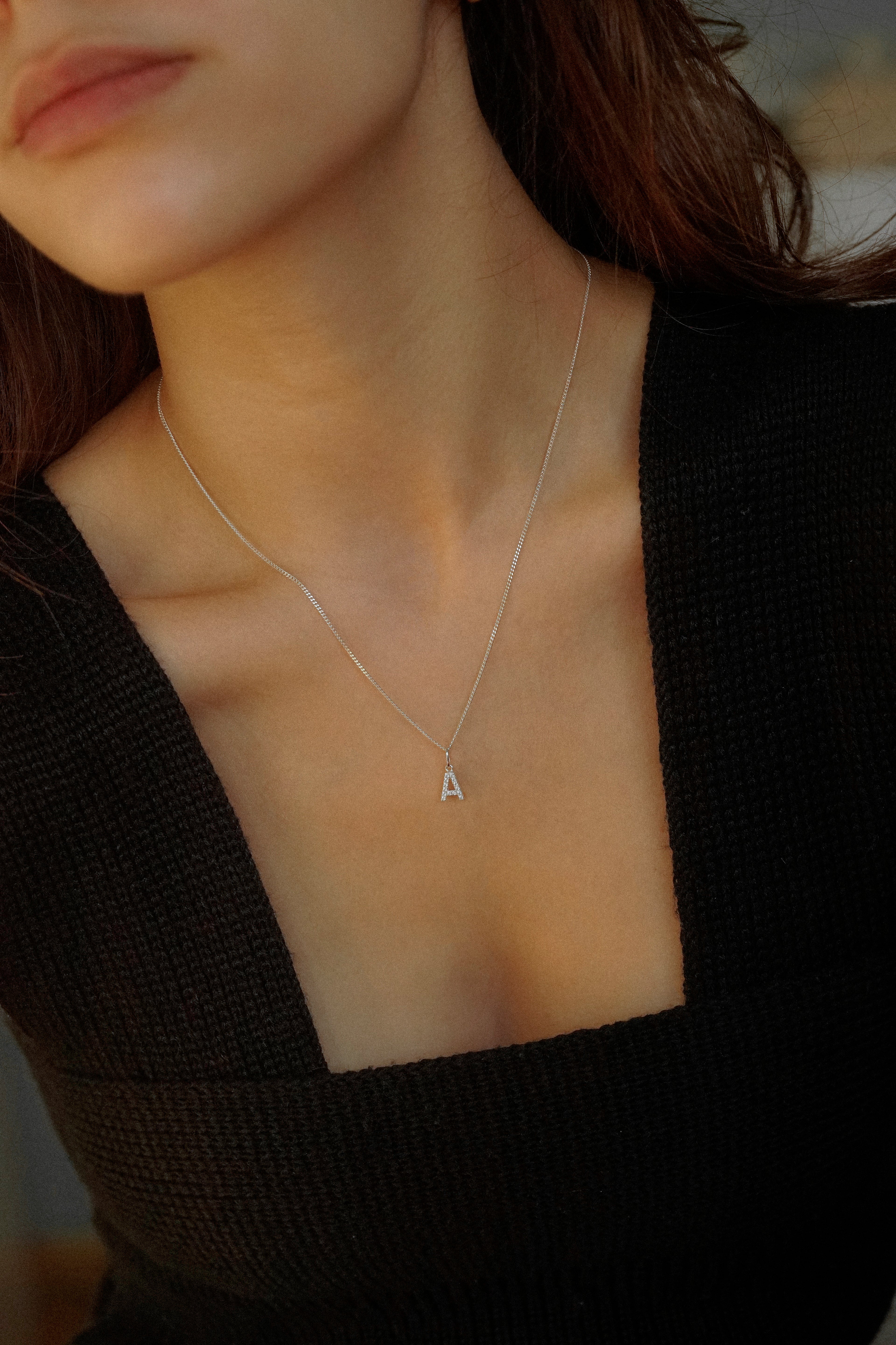Pavé Letter Initial Necklace