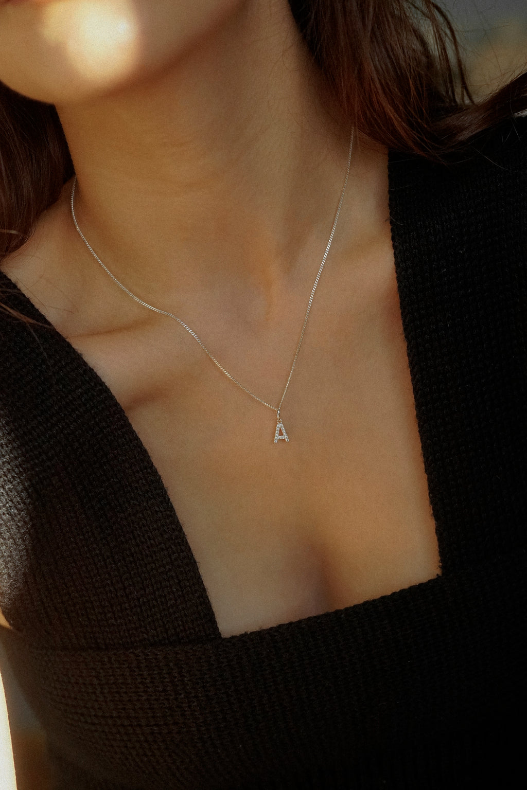 Pavé Letter Initial Necklace