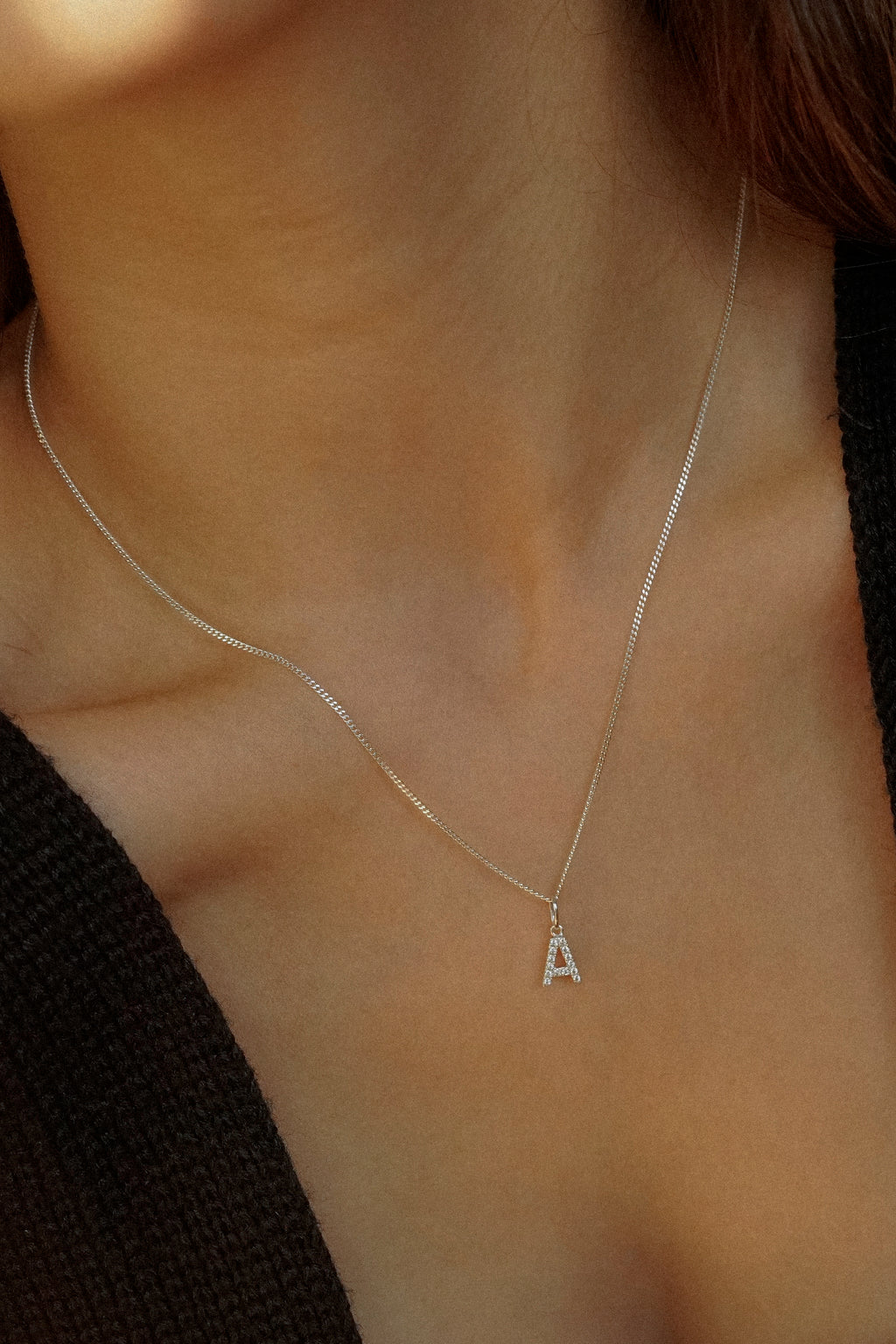 Pavé Letter Initial Necklace