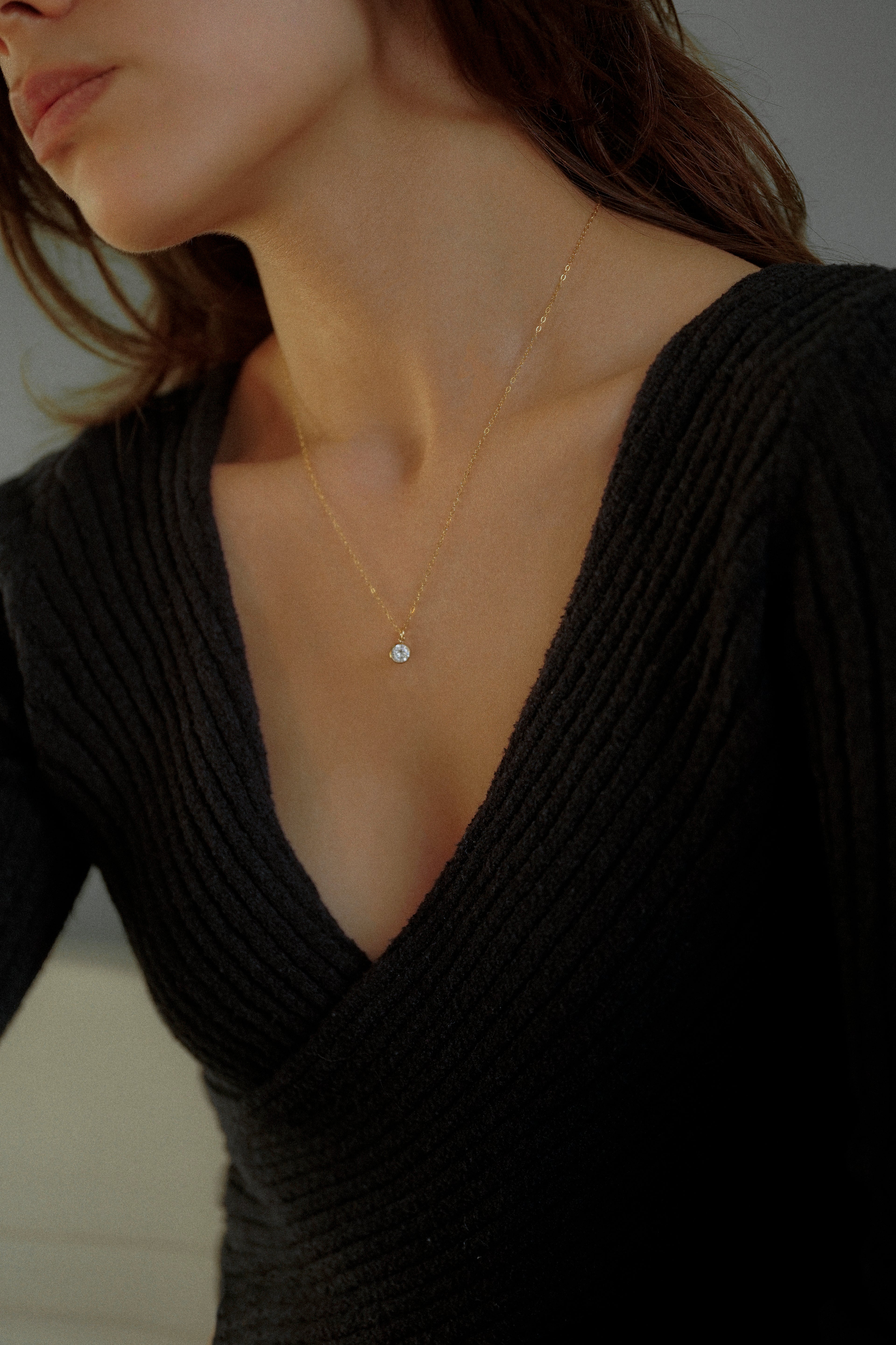 Cubic Zirconia Charm Necklace