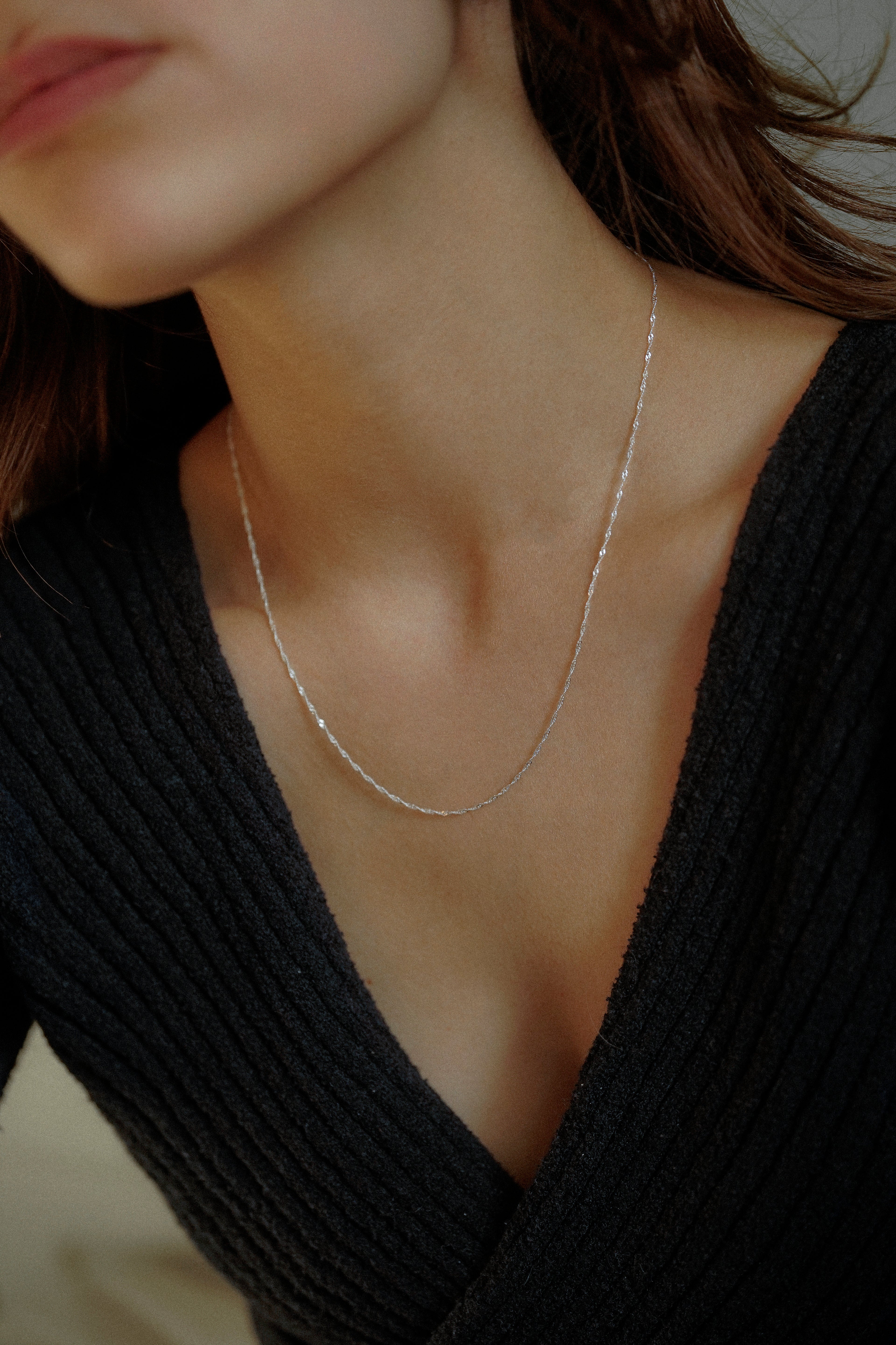 Dainty Thin Singapore Chain Necklace