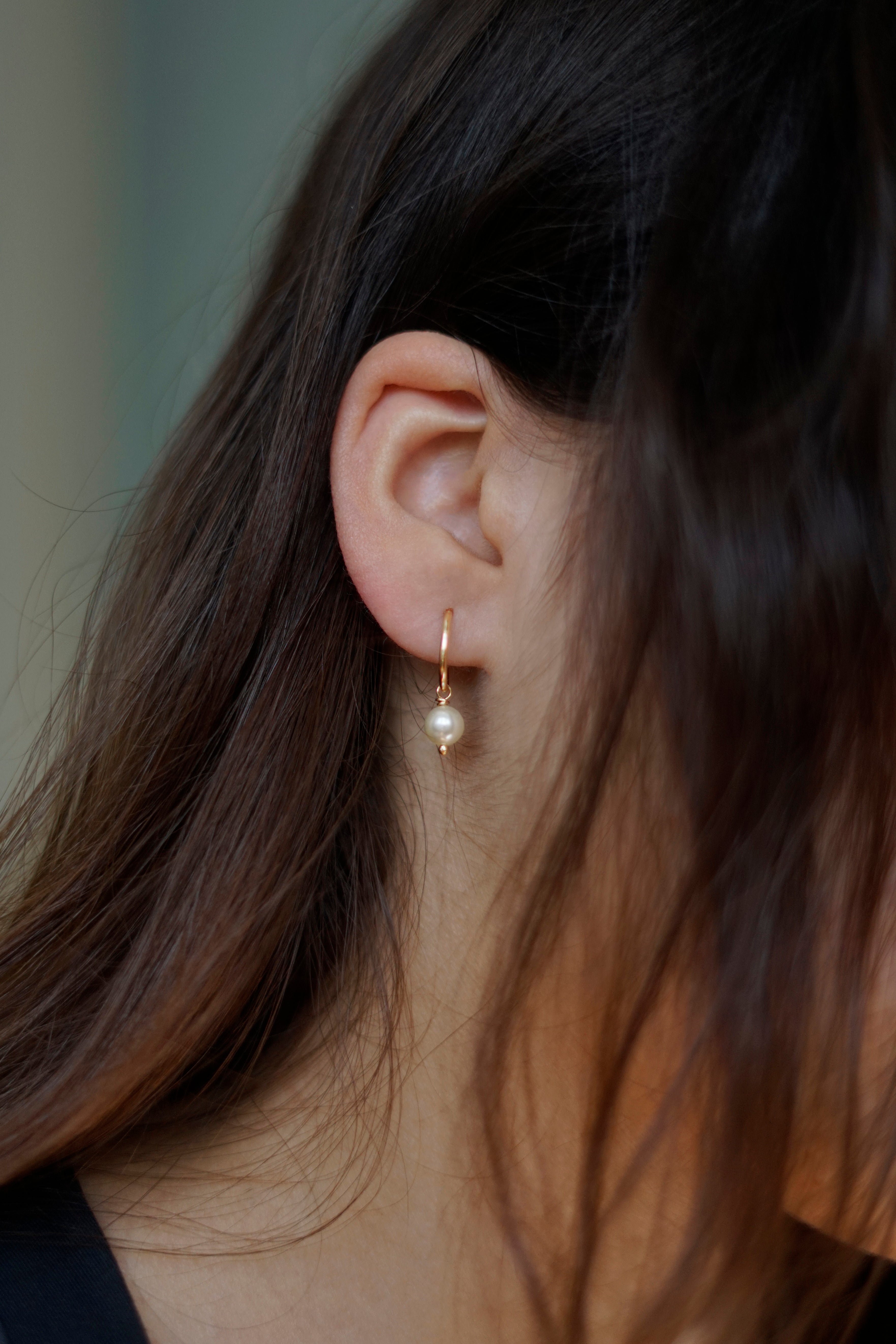 Swarovski Pearl Huggie Earrings