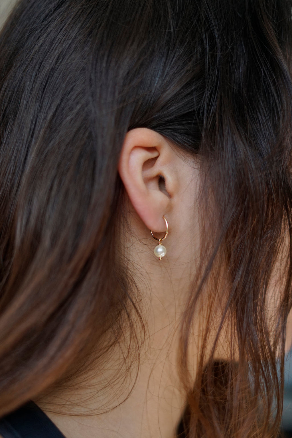 Swarovski Pearl Huggie Earrings